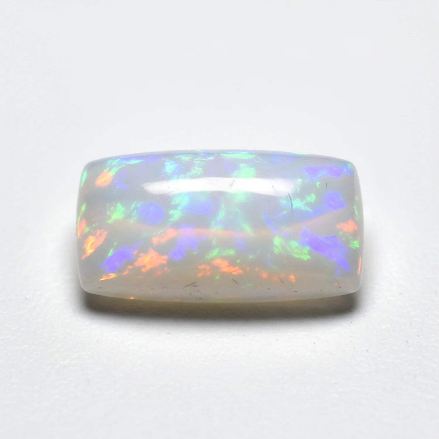 Created Opal 1PC Large 8x16 MM Baguette Cabochon White Sparkling semi Precious Gems - Image 2