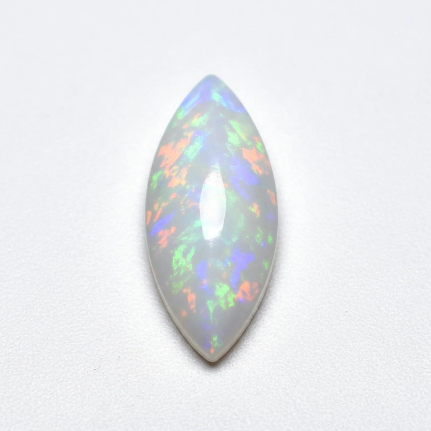 Created Opal 1PC Small 6x12 MM Marquise Cabochon White Splendid semi Precious Semi Precious Gemstone - Image 2