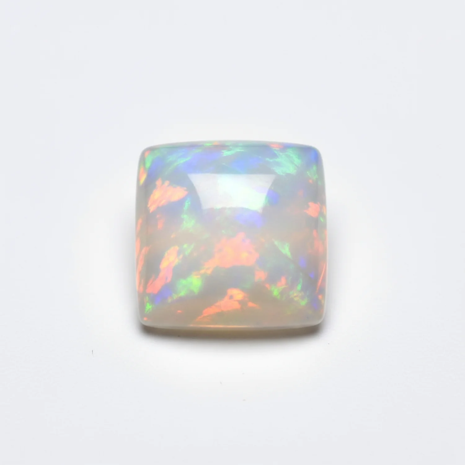 Created Opal 1PC Tiny 6x6 MM Square Cabochon White Fine semi Precious Semi Precious Gemstone - Image 2