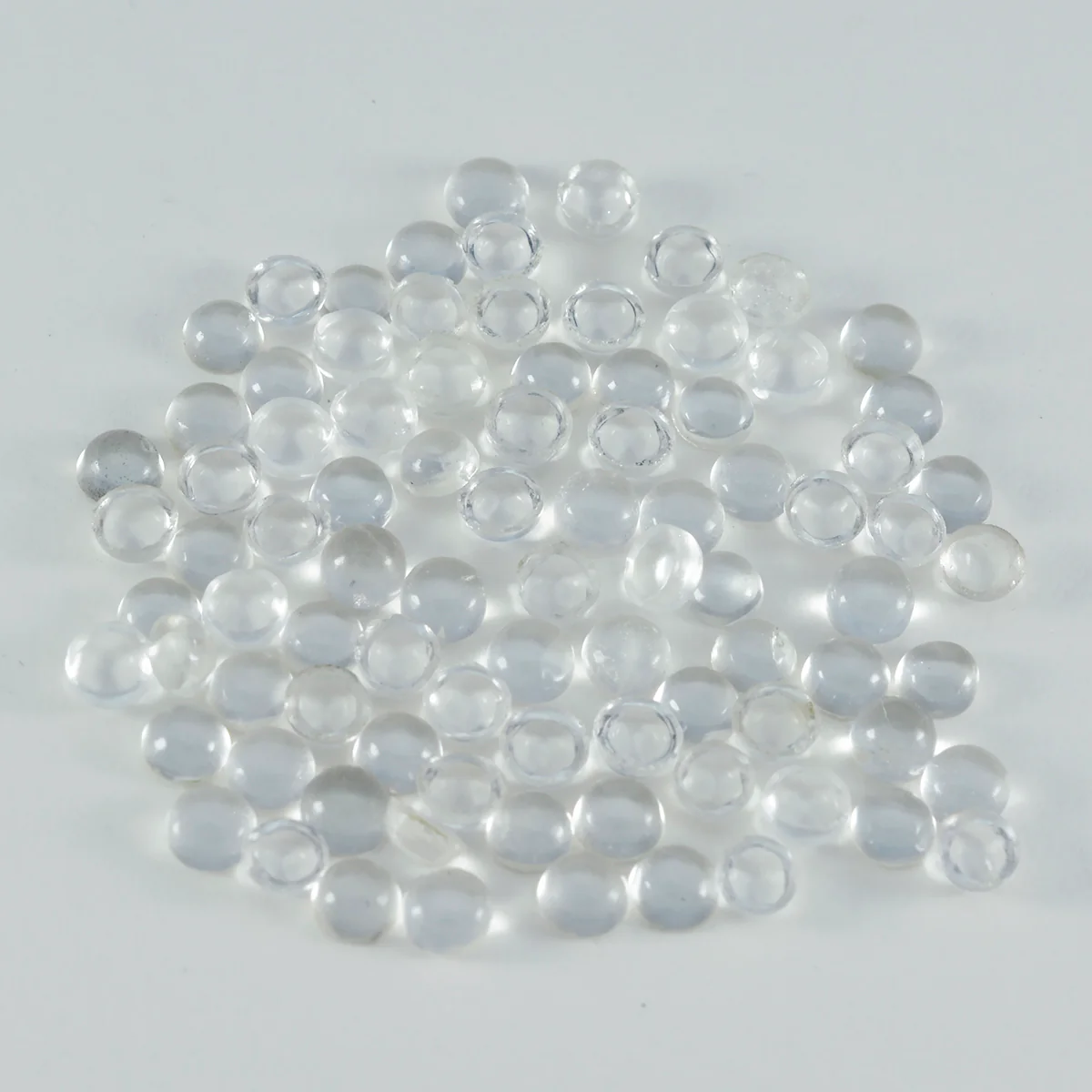Crystal Quartz 10PC Tiny 3x3 MM Round Cabochon White Brilliant semi Precious Precious Gemstone - Image 2