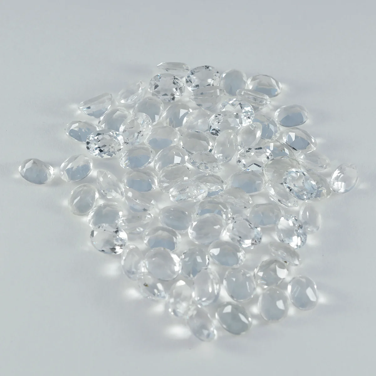 Crystal Quartz 10PC Tiny 3x5 MM Oval Faceted White Natural Semi Precious Loose Gemstone - Image 4