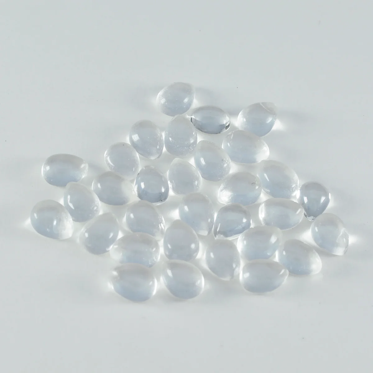 Crystal Quartz 10PC Tiny 3x5 MM Pear Cabochon White Shine semi Precious Loose Gemstones