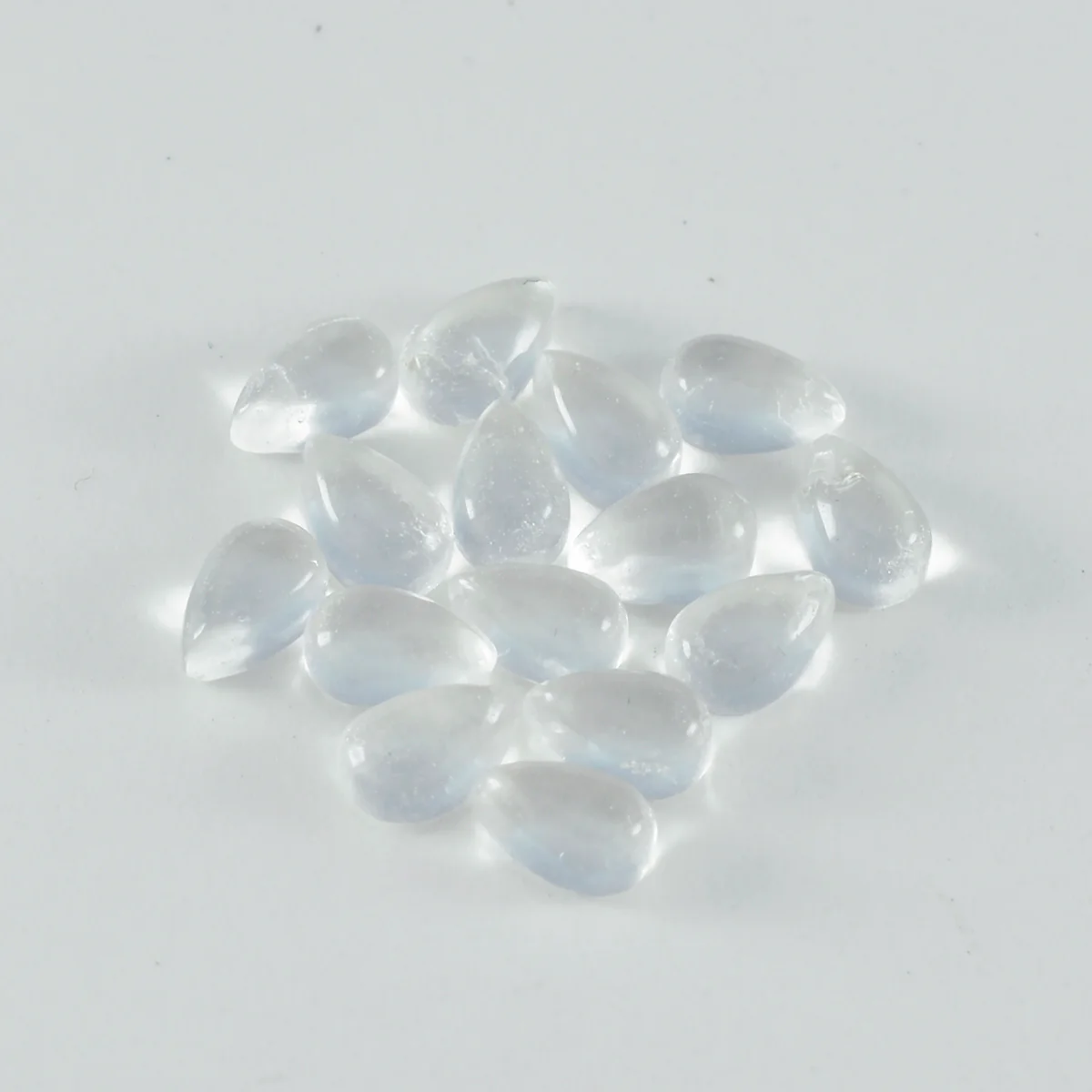 Crystal Quartz 10PC Tiny 3x5 MM Pear Cabochon White Shine semi Precious Loose Gemstones - Image 3