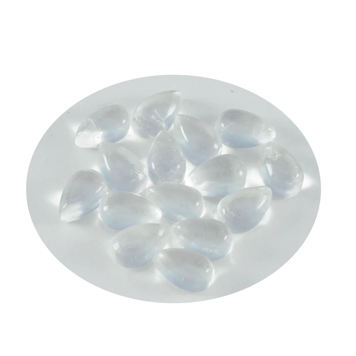 Crystal Quartz 10PC Tiny 3x5 MM Pear Cabochon White Shine semi Precious Loose Gemstones - Image 4