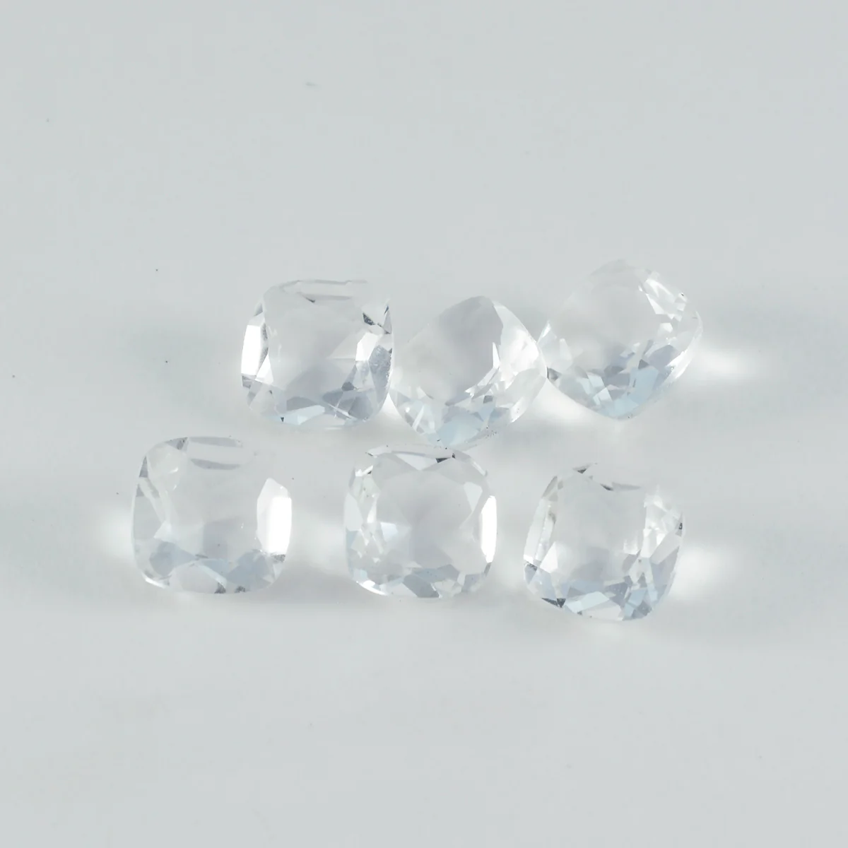 Crystal Quartz 10PC Tiny 4x4 MM Cushion Faceted White Brilliant Semi Precious Loose Gems - Image 4