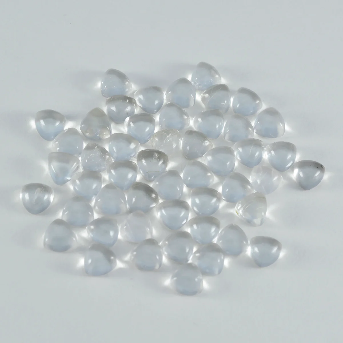 Crystal Quartz 10PC Tiny 4x4 MM Triangle Cabochon White Sparkling semi Precious Semi Precious Gemstone - Image 4