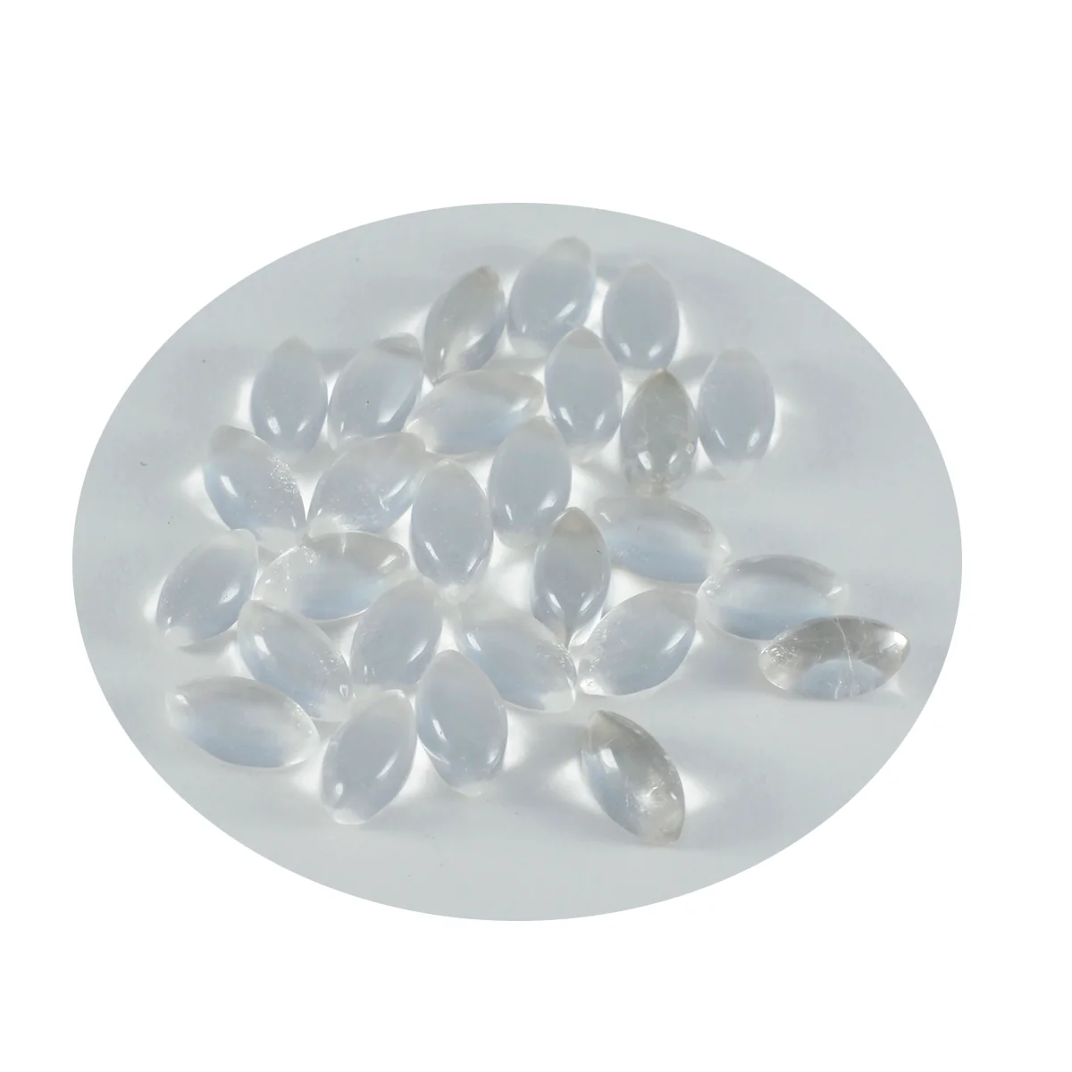 Crystal Quartz 10PC Tiny 4x8 MM Marquise Cabochon White Lustrous semi Precious Semi Precious Gemstone - Image 3