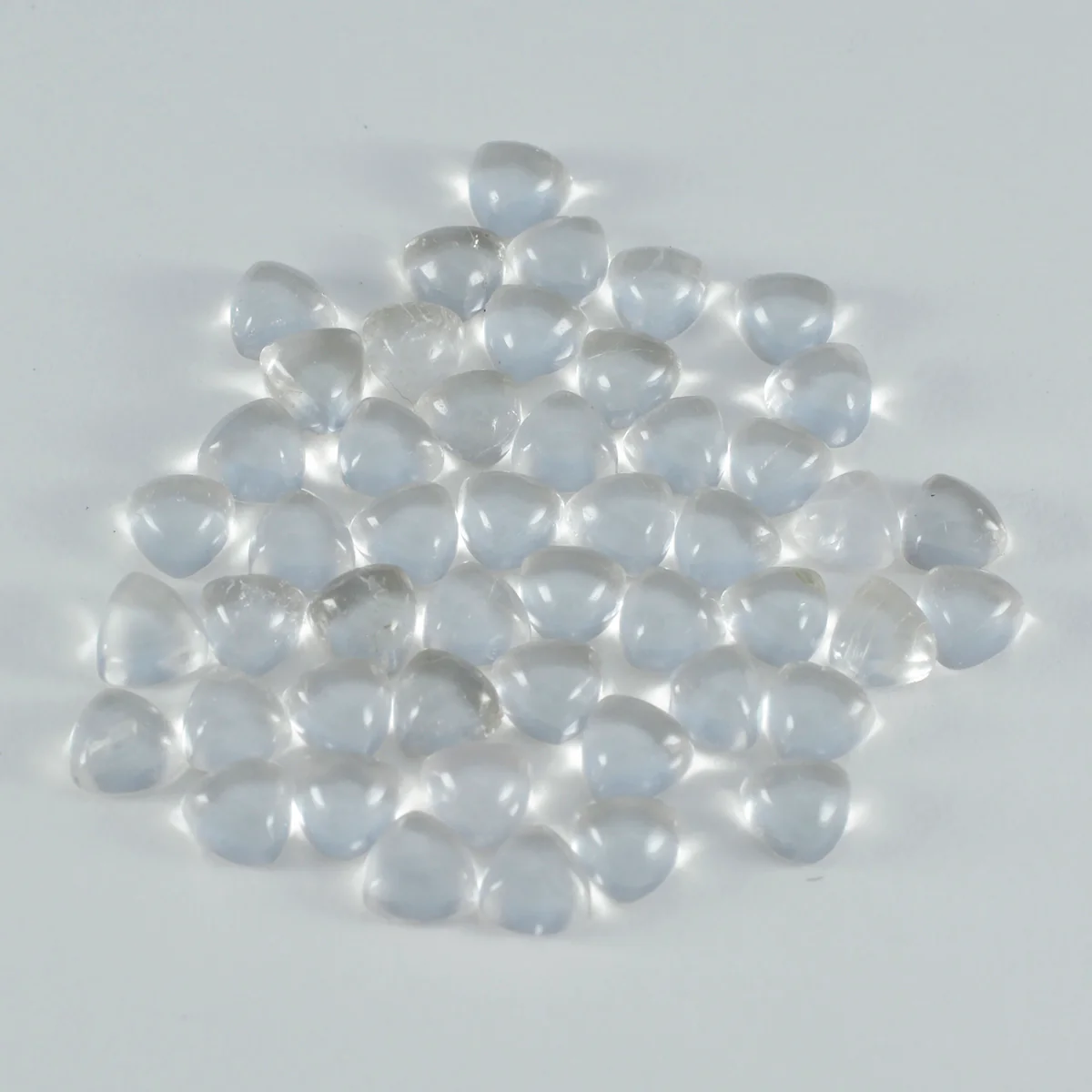 Crystal Quartz 10PC Tiny 5x5 MM Triangle Cabochon White Polished semi Precious Precious Gemstone - Image 4