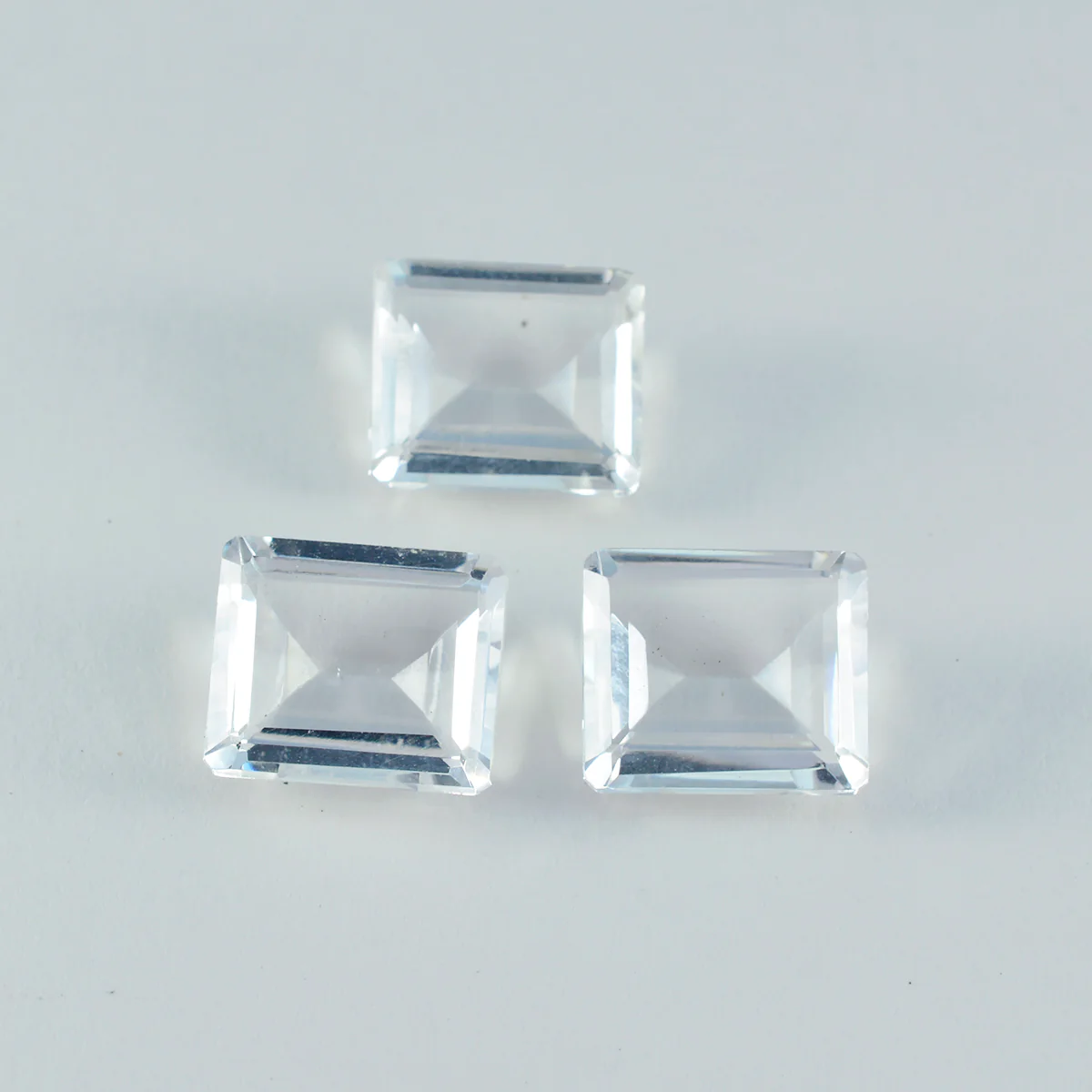 Crystal Quartz 1PC Chunky 12x16 MM Emerald Faceted White Fiery Semi Precious Loose Gemstone - Image 2