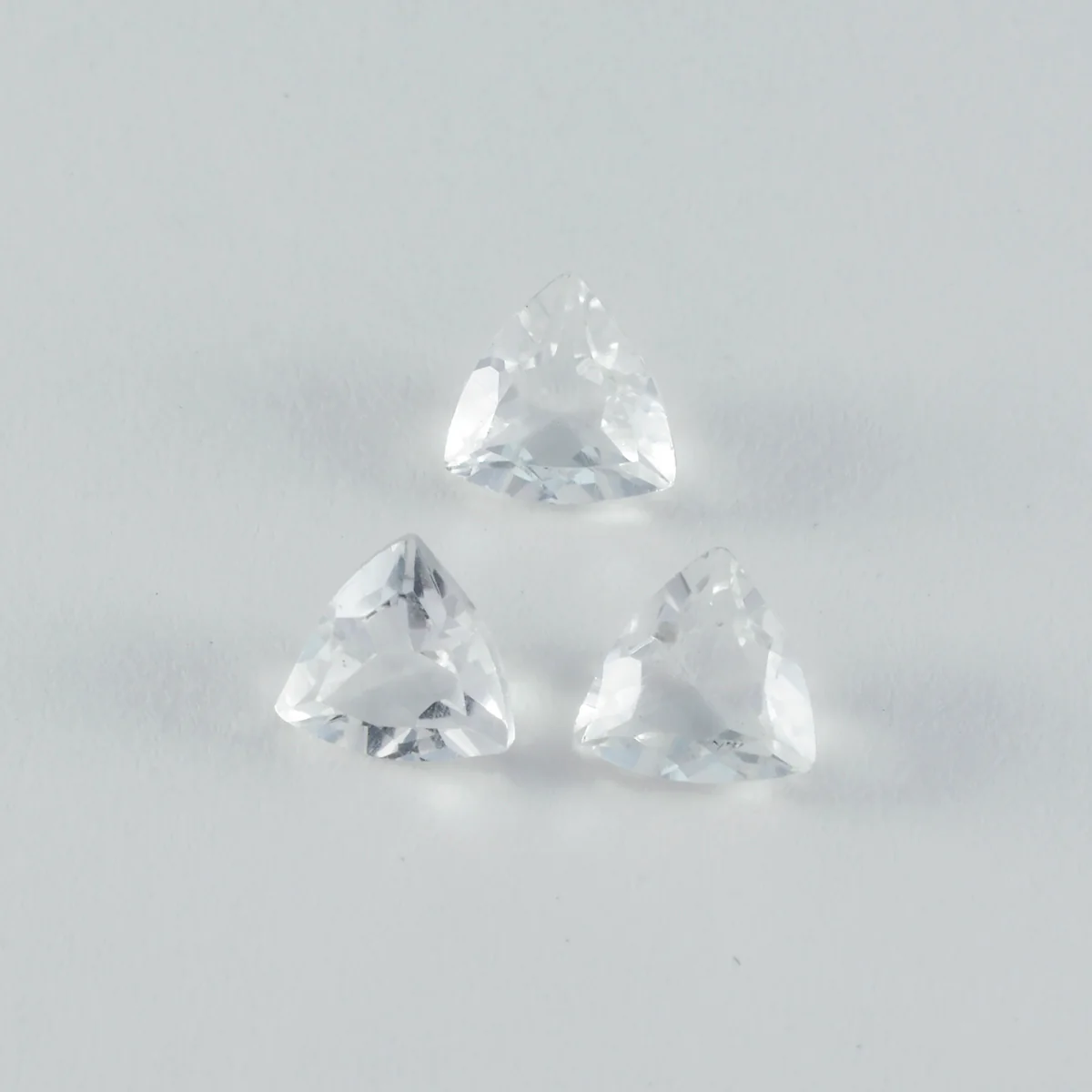 Crystal Quartz 1PC Chunky 14x14 MM Triangle Faceted White Genuine Semi Precious Loose Gemstones - Image 2