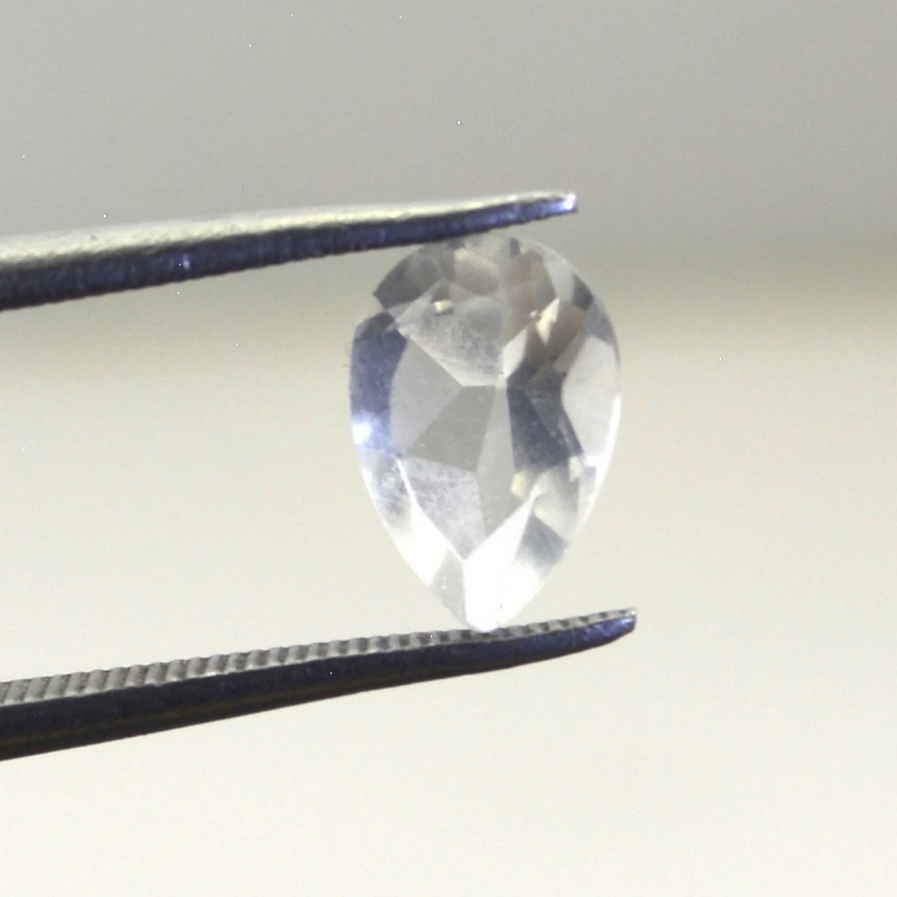 Crystal Quartz 1PC Chunky 15x20 MM Pear Faceted White Lustrous Semi Precious Loose Gemstone - Image 4