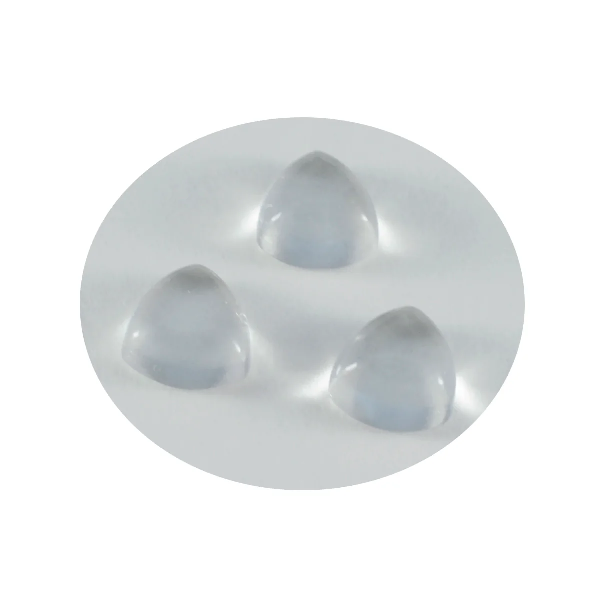 Crystal Quartz 1PC Large 10x10 MM Triangle Cabochon White Fine semi Precious Semi Precious Gemstone - Image 2