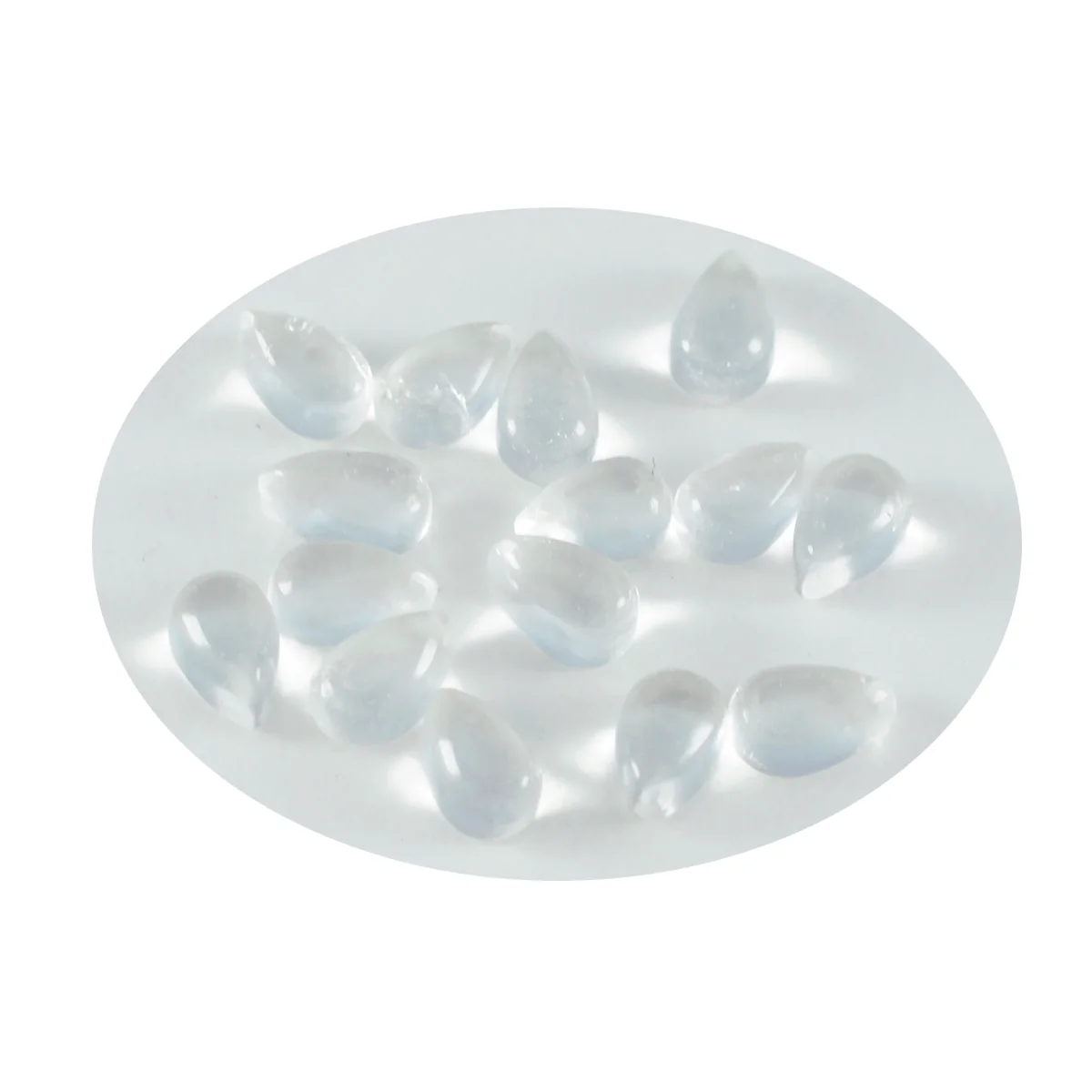 Crystal Quartz 1PC Large 8x12 MM Pear Cabochon White Sparkling semi Precious Gems - Image 2