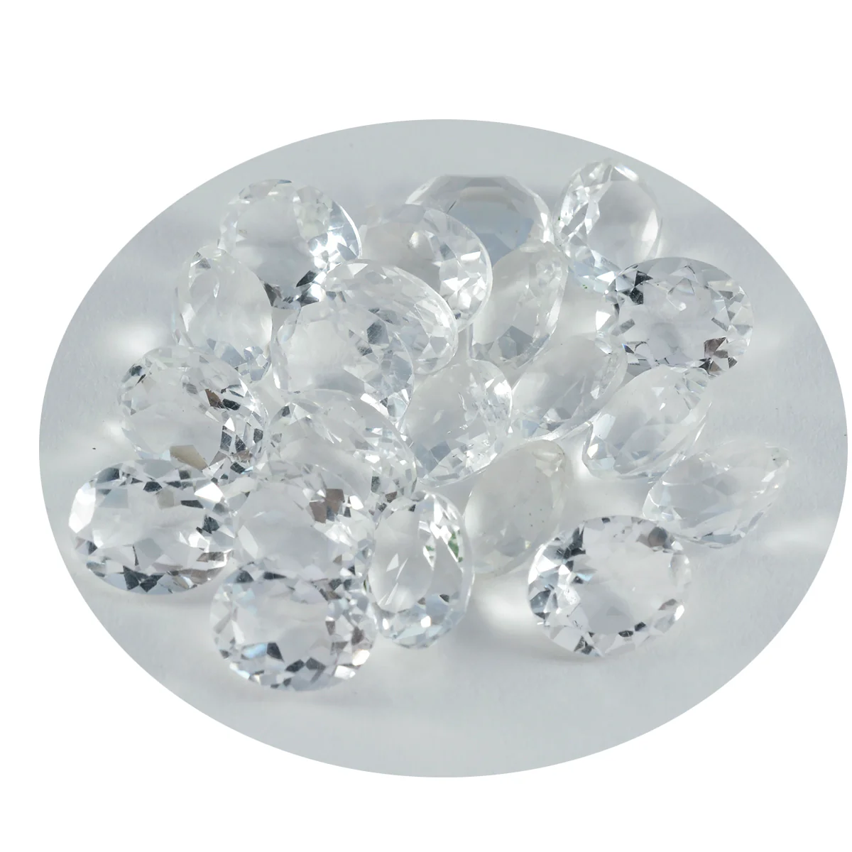 Crystal Quartz 1PC Medium 7x10 MM Oval Faceted White Sparkling Semi Precious Gems - Image 4