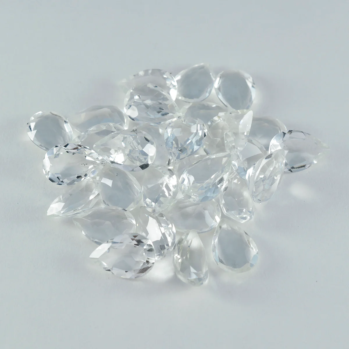 Crystal Quartz 1PC Medium 7x10 MM Pear Faceted White Superior Semi Precious Loose Gemstone