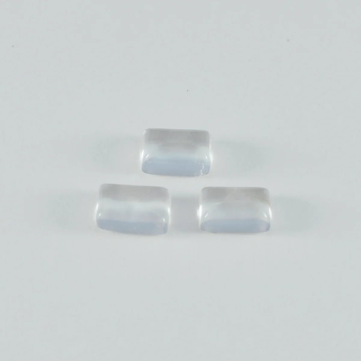 Crystal Quartz 1PC Medium 8x10 MM Emerald Cabochon White Luster semi Precious Loose Gemstones - Image 3