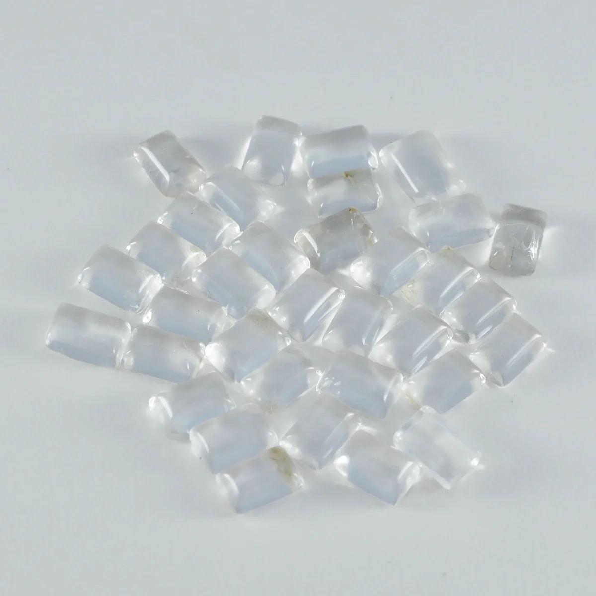 Crystal Quartz 1PC Medium 8x10 MM Emerald Cabochon White Luster semi Precious Loose Gemstones - Image 4