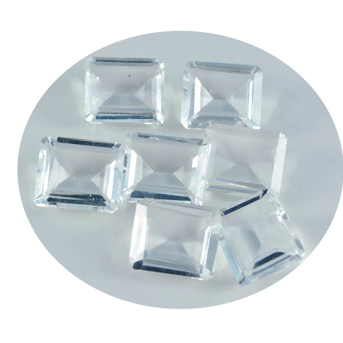 Crystal Quartz 1PC Medium 8x10 MM Emerald Faceted White High-Quality Semi Precious Loose Gems