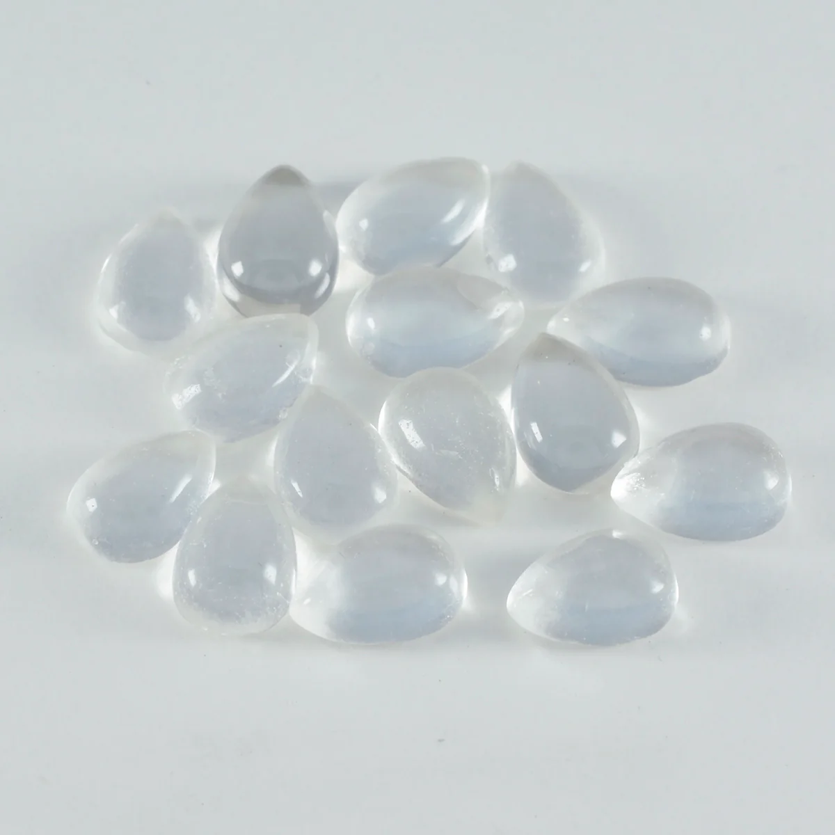 Crystal Quartz 1PC Medium 8x10 MM Pear Cabochon White Fiery semi Precious Semi Precious Gemstone - Image 3