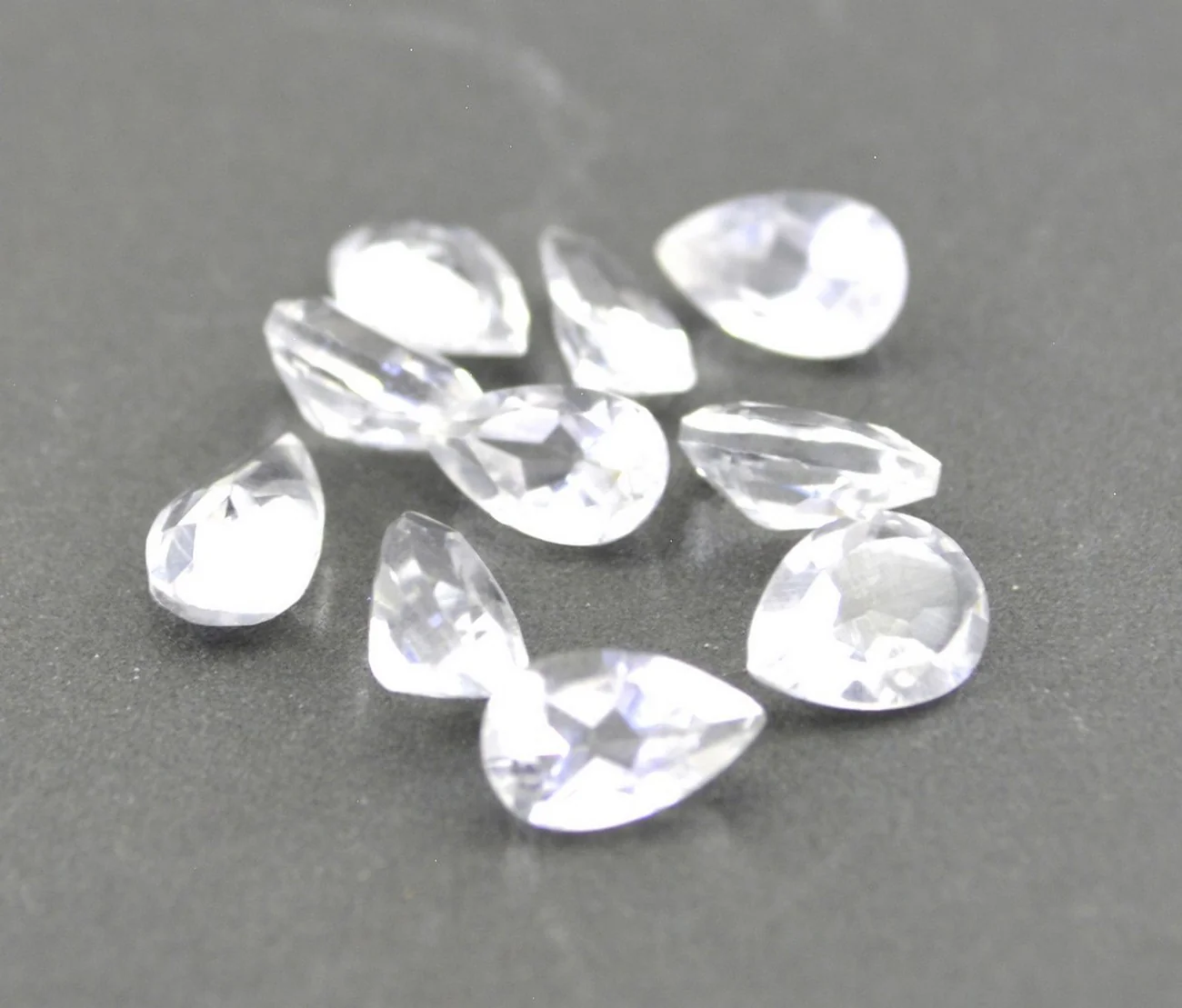 Crystal Quartz 1PC Medium 8x10 MM Pear Faceted White Pure Semi Precious Loose Gemstones - Image 3
