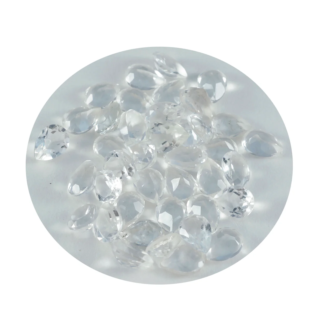 Crystal Quartz 1PC Small 6x8 MM Pear Faceted White High-Quality Semi Precious Loose Gemstones - Image 2