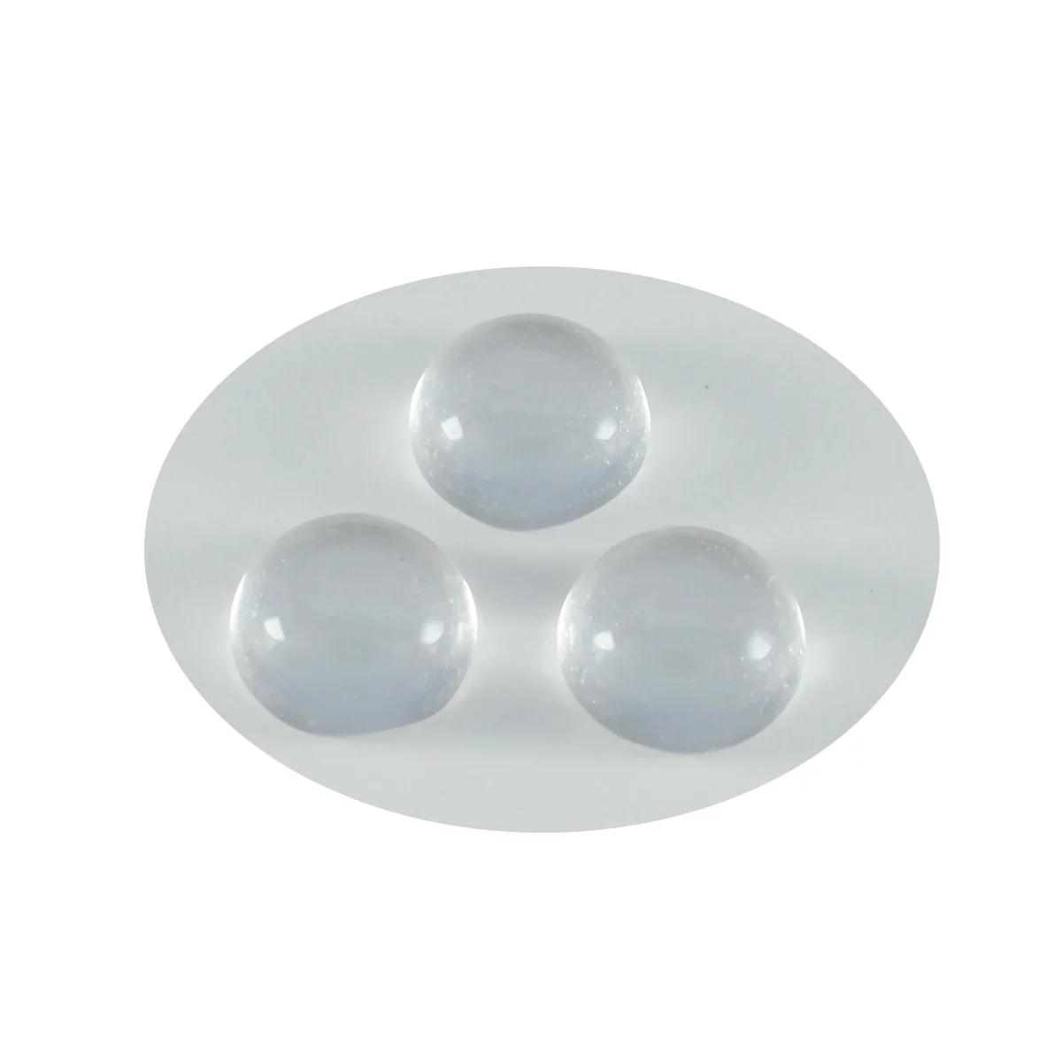Crystal Quartz 1PC Small 7x7 MM Round Cabochon White Luster semi Precious Loose Gemstones - Image 3