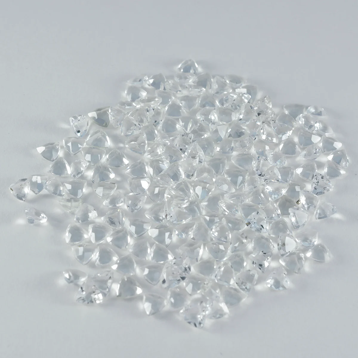 Crystal Quartz 1PC Small 7x7 MM Triangle Faceted White Splendid Semi Precious Gems - Image 2