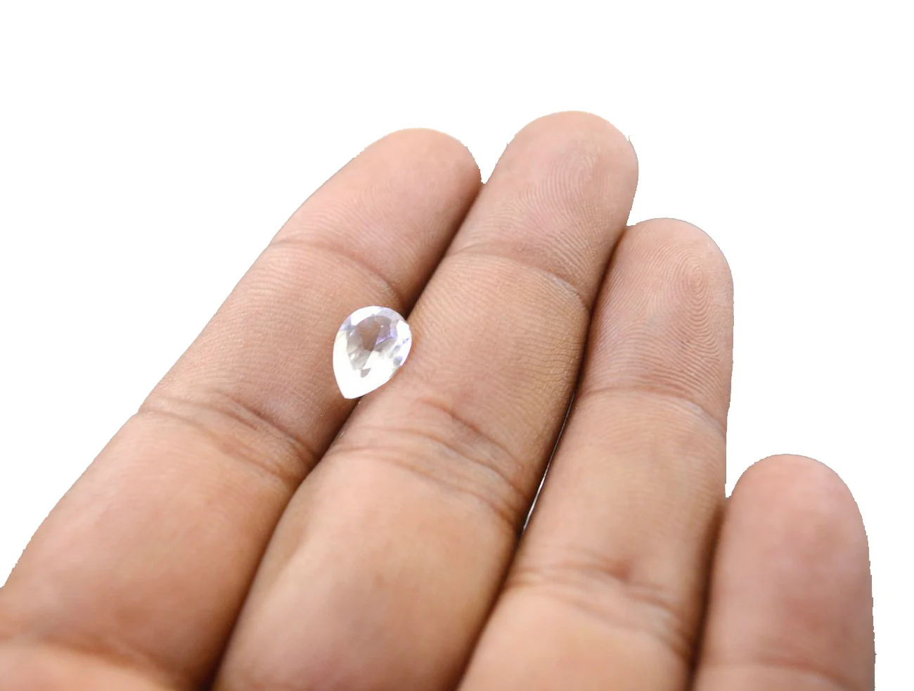 Crystal Quartz 1PC Small 7x9 MM Pear Faceted White Genuine Semi Precious Loose Gems - Image 3