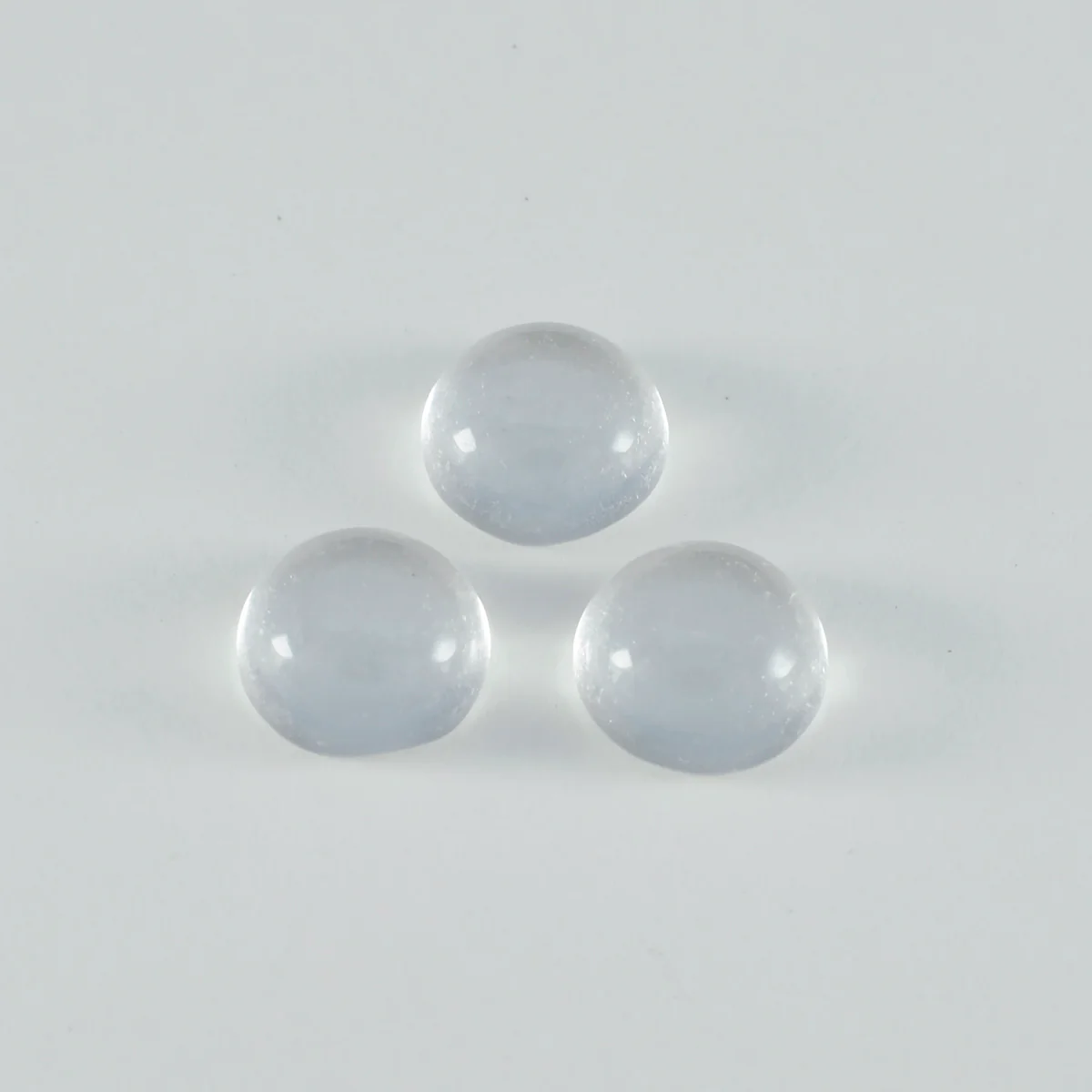 Crystal Quartz 1PC Small 8x8 MM Round Cabochon White Lustrous semi Precious Semi Precious Gemstone