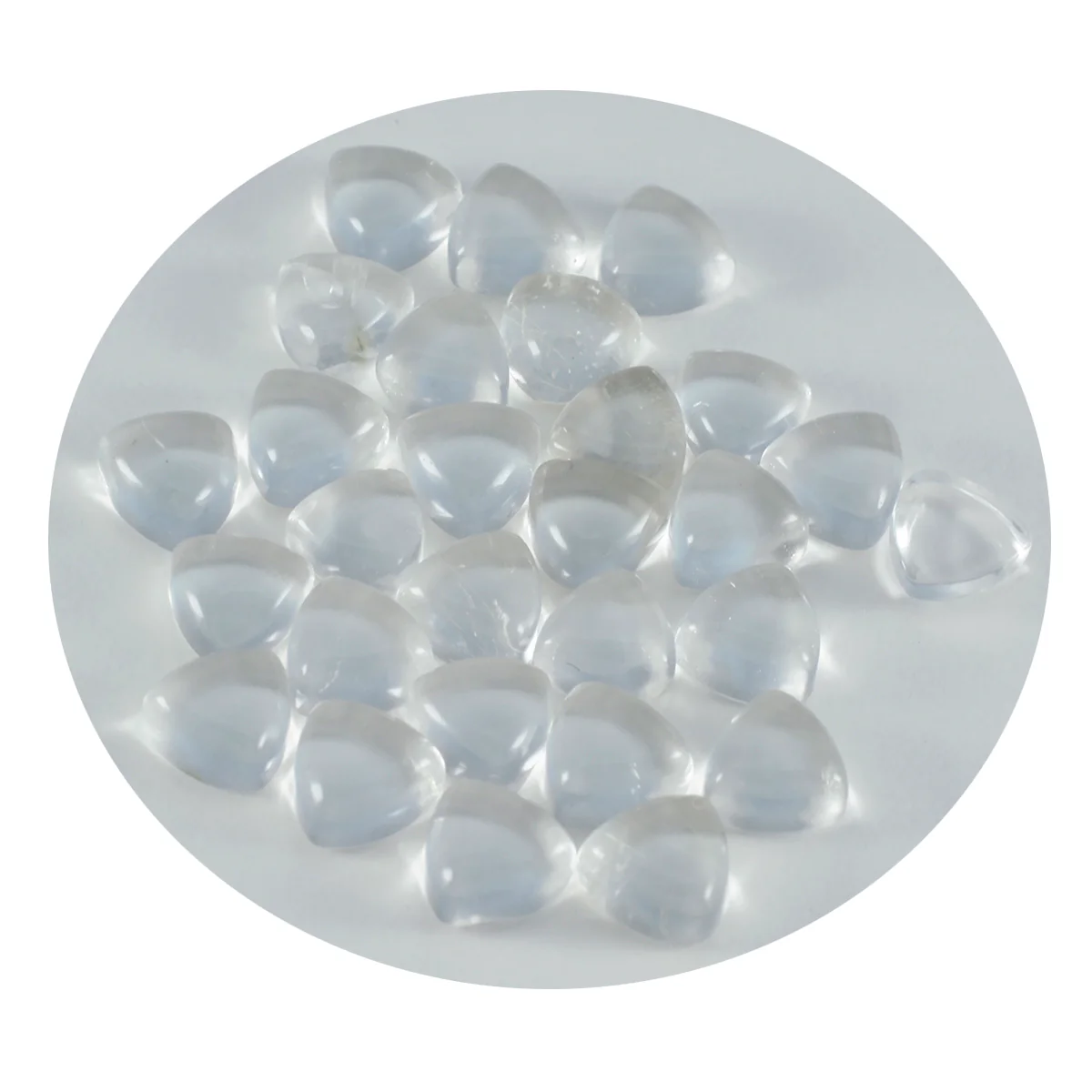 Crystal Quartz 1PC Small 8x8 MM Triangle Cabochon White Lustrous semi Precious Loose Gemstone - Image 3