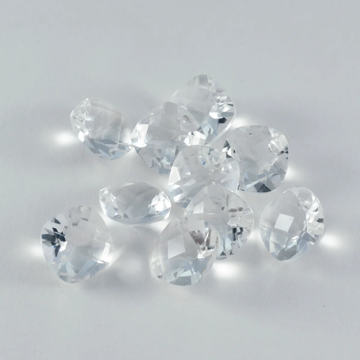 Crystal Quartz 1PC Tiny 6x6 MM Cushion Faceted White Polished Semi Precious Loose Gemstones - Image 4