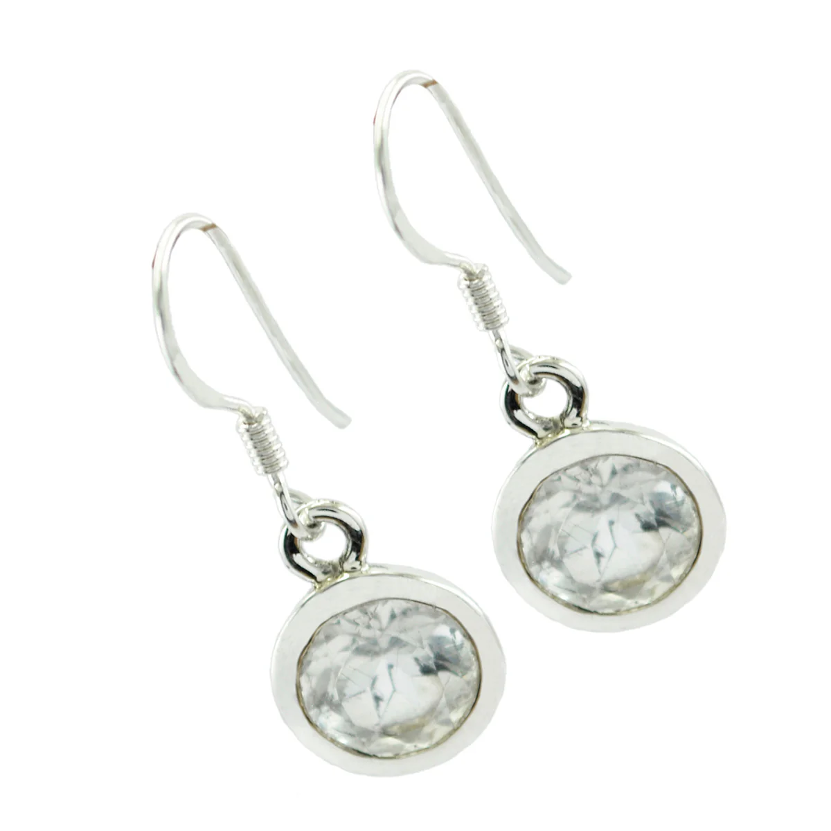 Crystal Quartz Japanese Hye-jin Solitaire Dangle White 92.5 Silver Earring - Image 3