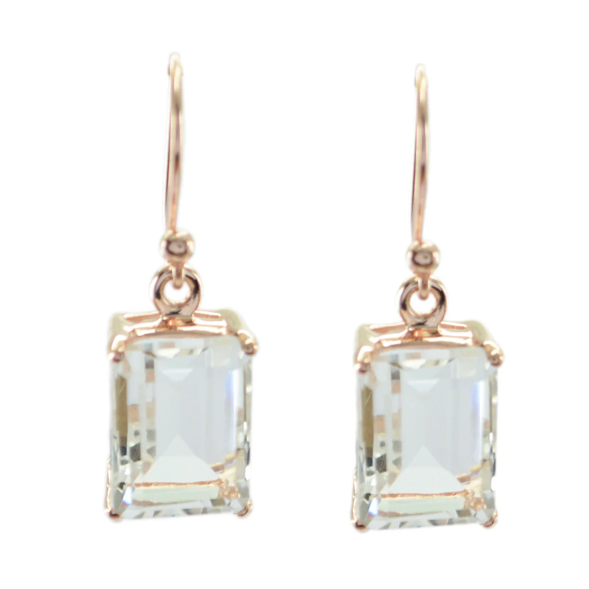 Crystal Quartz Mexican Sarah Solitaire Dangle White Sterling Silver Earring