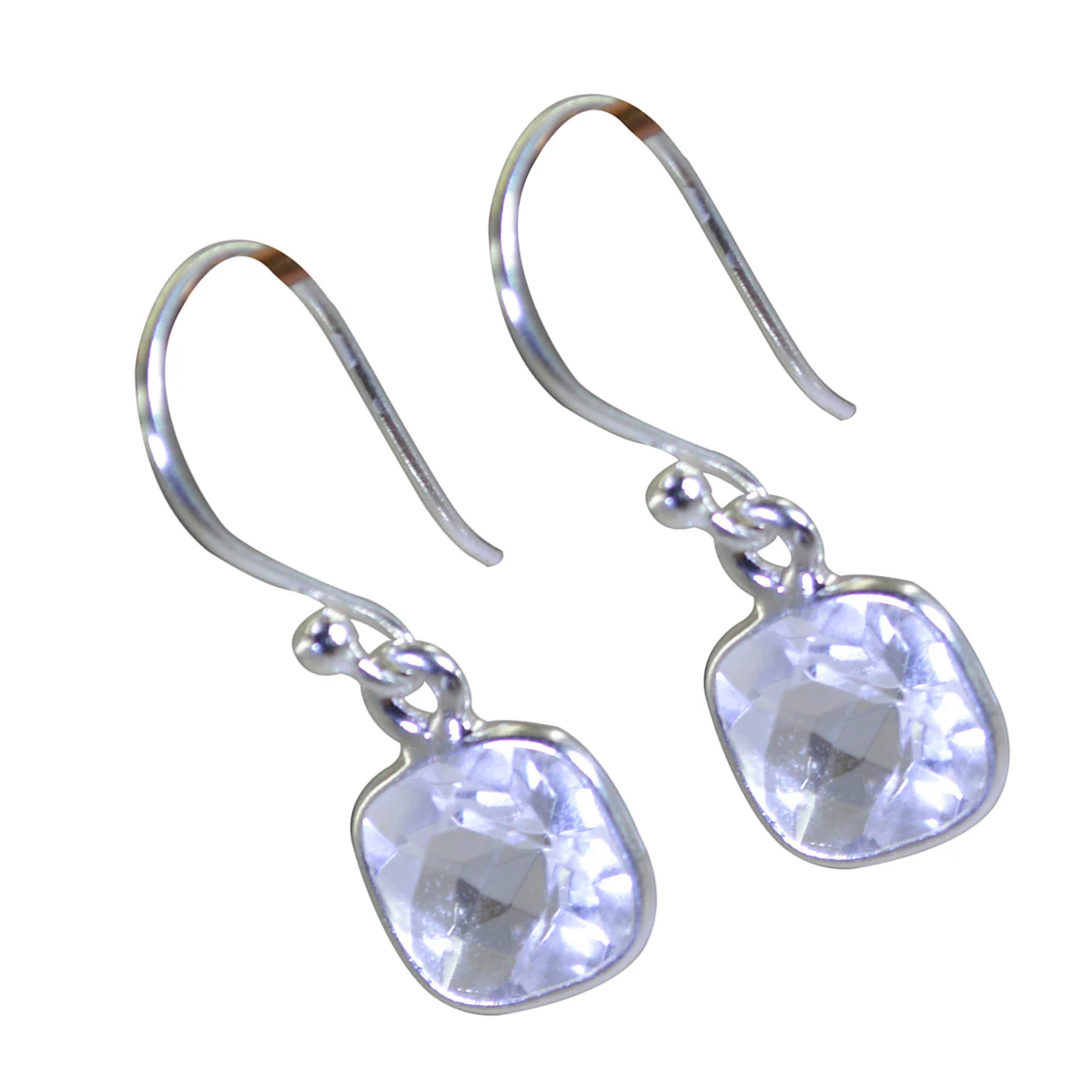 Crystal Quartz Moroccan Hana multiple Dangle White Silver Earring - Image 3