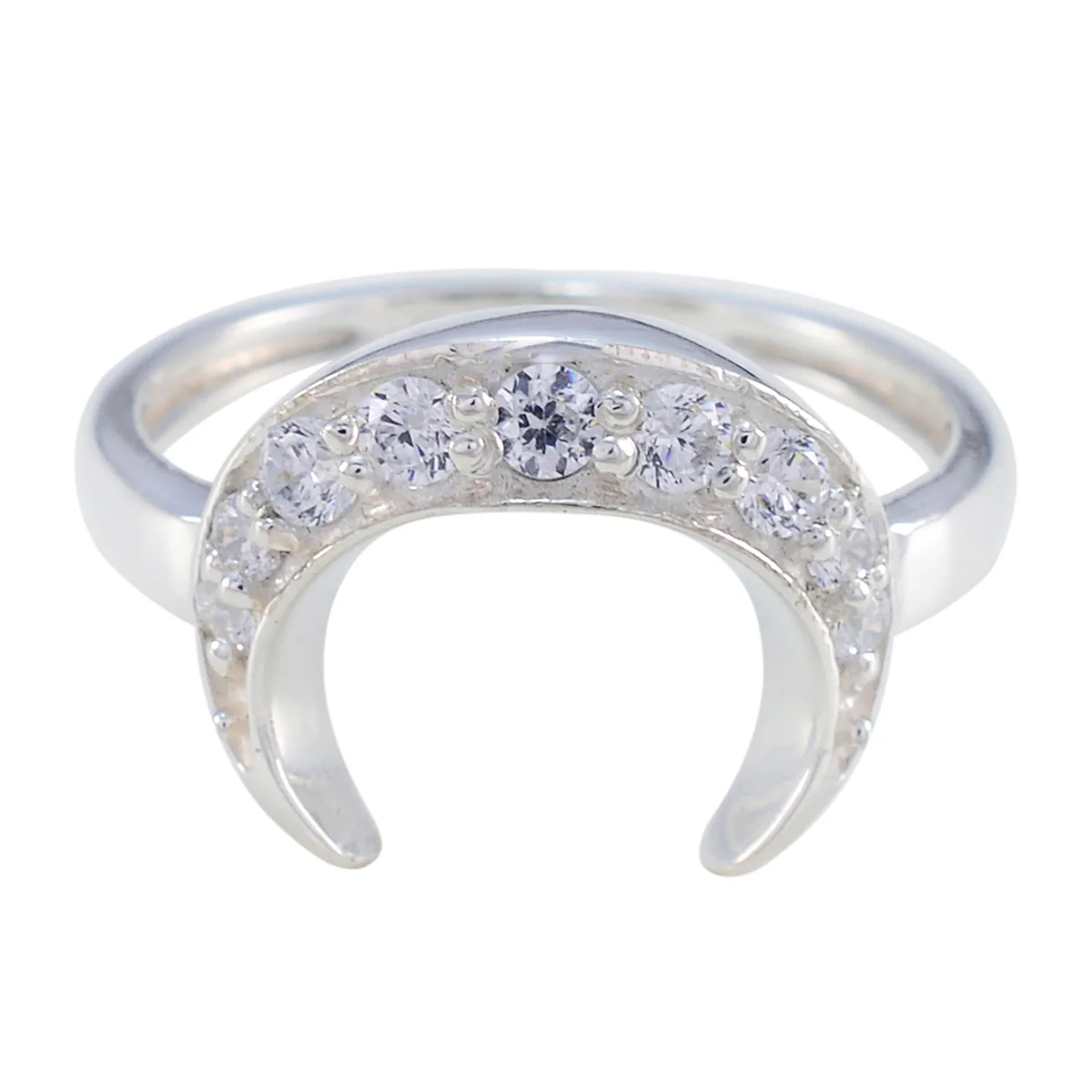Crystal Quartz multiple Turkish Silver White Gems Whisper-thin Romantic Ring Jewelry