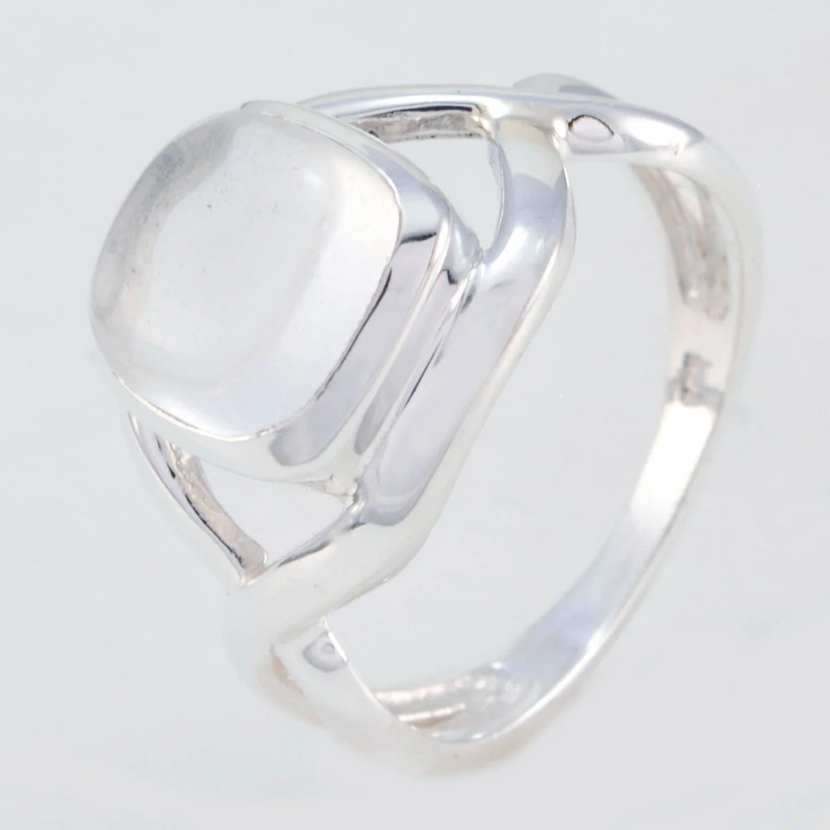 Crystal Quartz Solitaire French Sterling Silver White Gemstone Minimal Sophisticated Ring Jewellery - Image 2