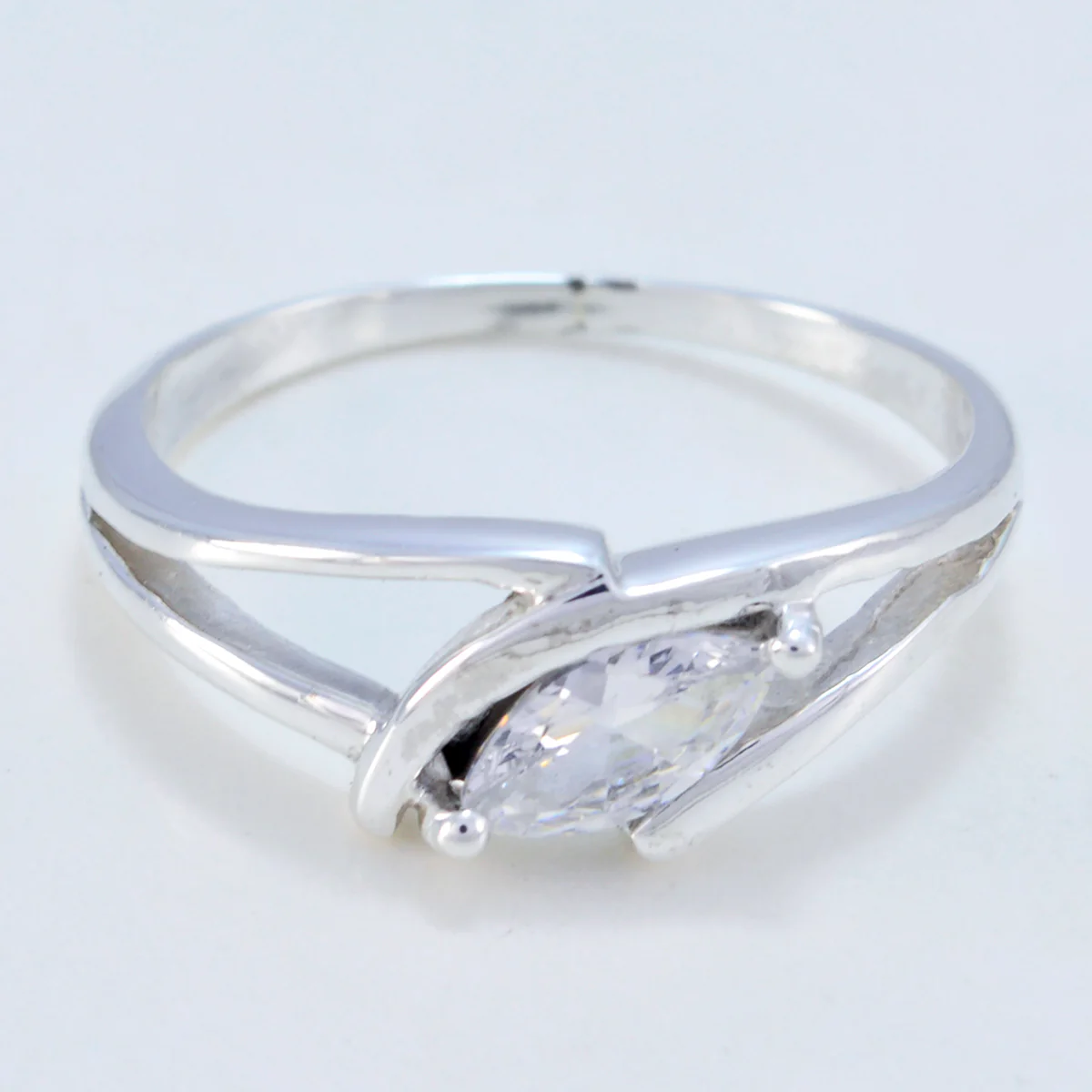 Crystal Quartz Solitaire Turkish 925 Silver White Gemstone Dainty Modern Ring Jewellery - Image 3