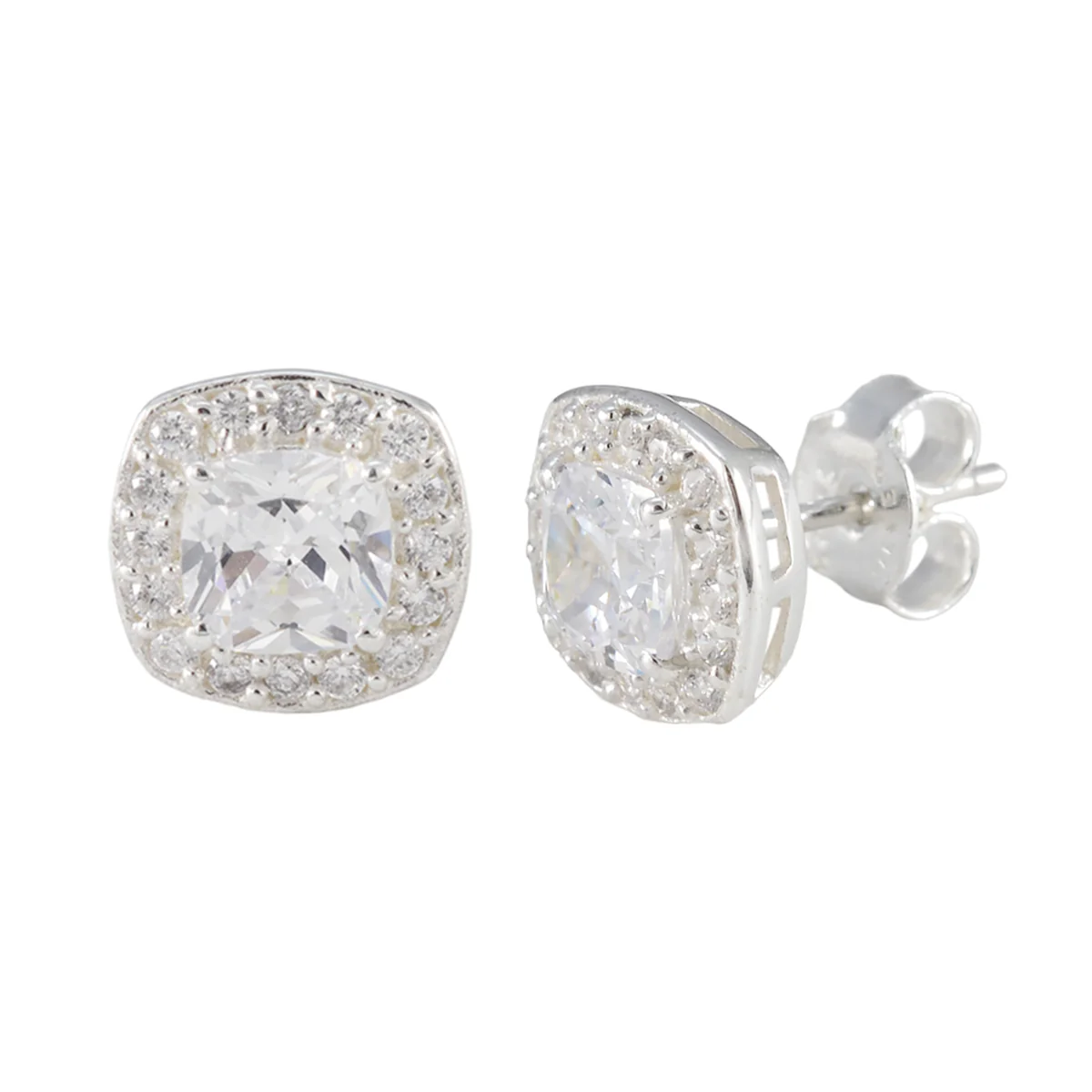 Cubic Zirconia African Sofía multiple Stud White Sterling Silver Earring - Image 2