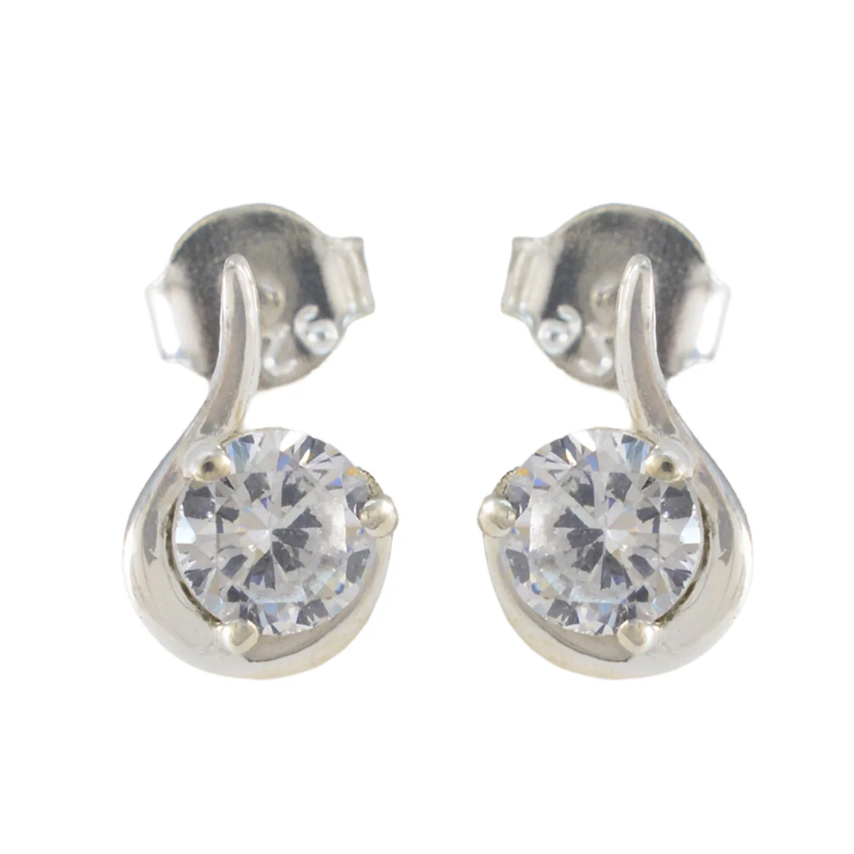 Cubic Zirconia American Lourdess multiple Stud White 92.5 Silver Earring