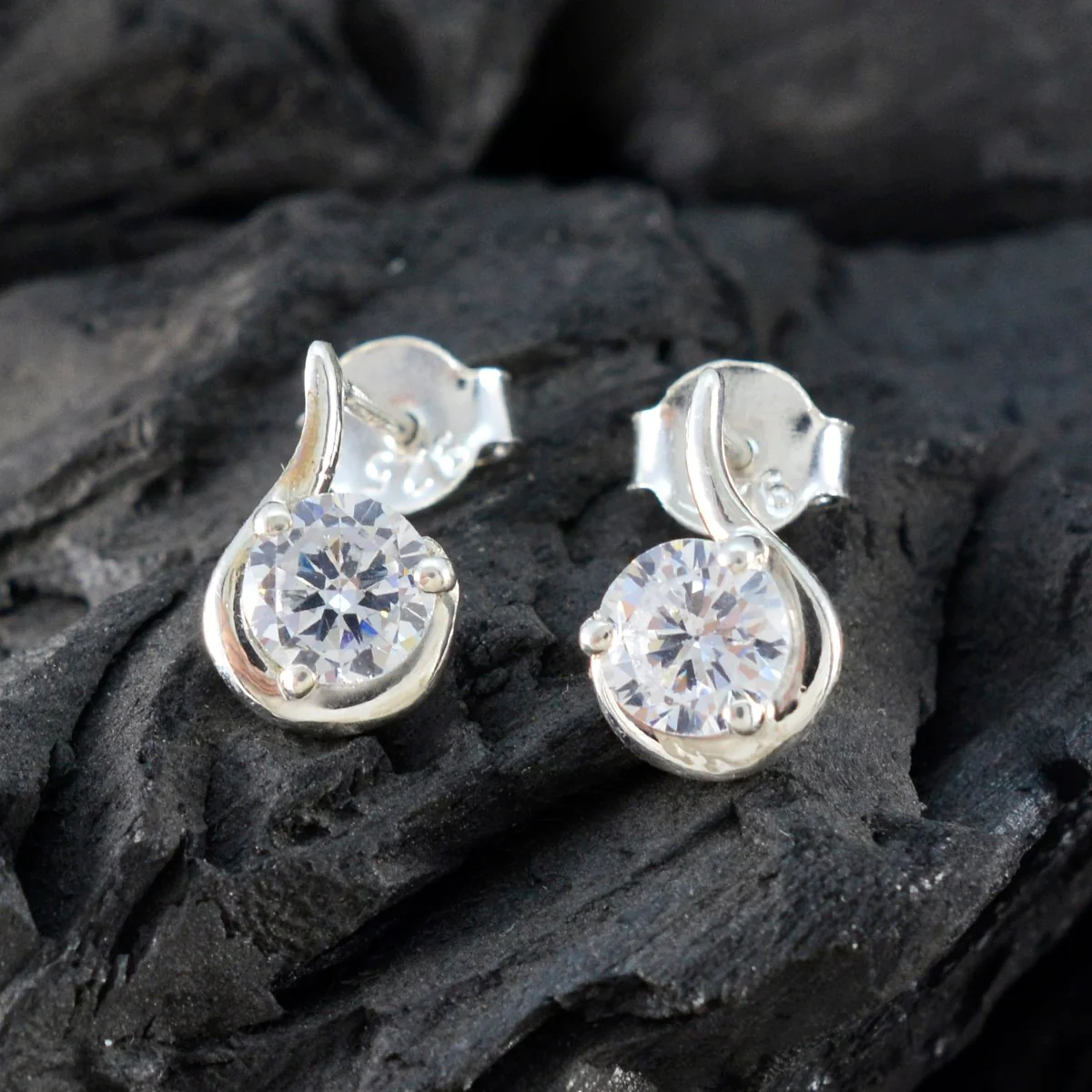 Cubic Zirconia American Lourdess multiple Stud White 92.5 Silver Earring - Image 3