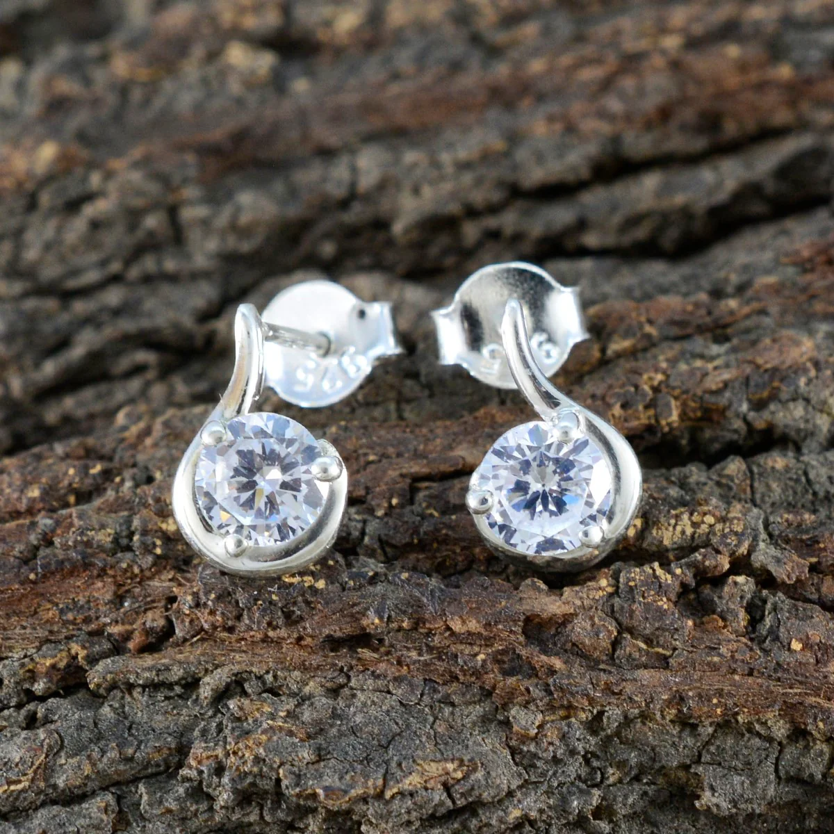 Cubic Zirconia American Lourdess multiple Stud White 92.5 Silver Earring - Image 4
