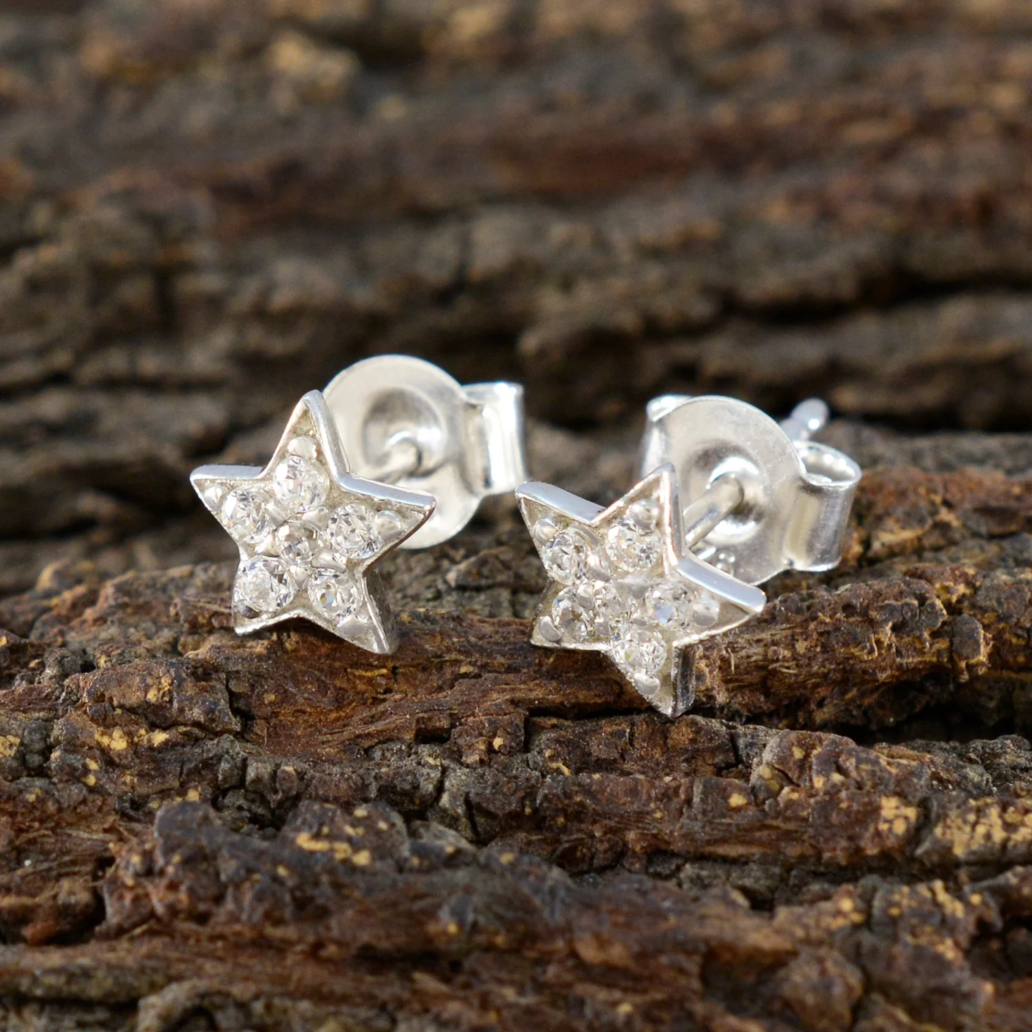 Cubic Zirconia American María multiple Stud White 925 Sterling Silver Earring - Image 4