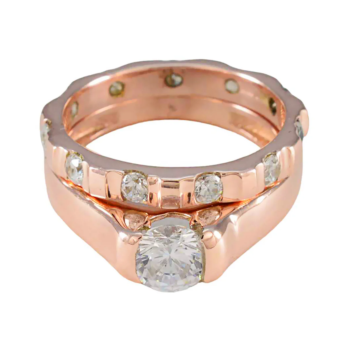 Cubic zirconia CZ multiple Indian 925 Silver White Gemstone Eye-catching Trendy Ring Jewellery
