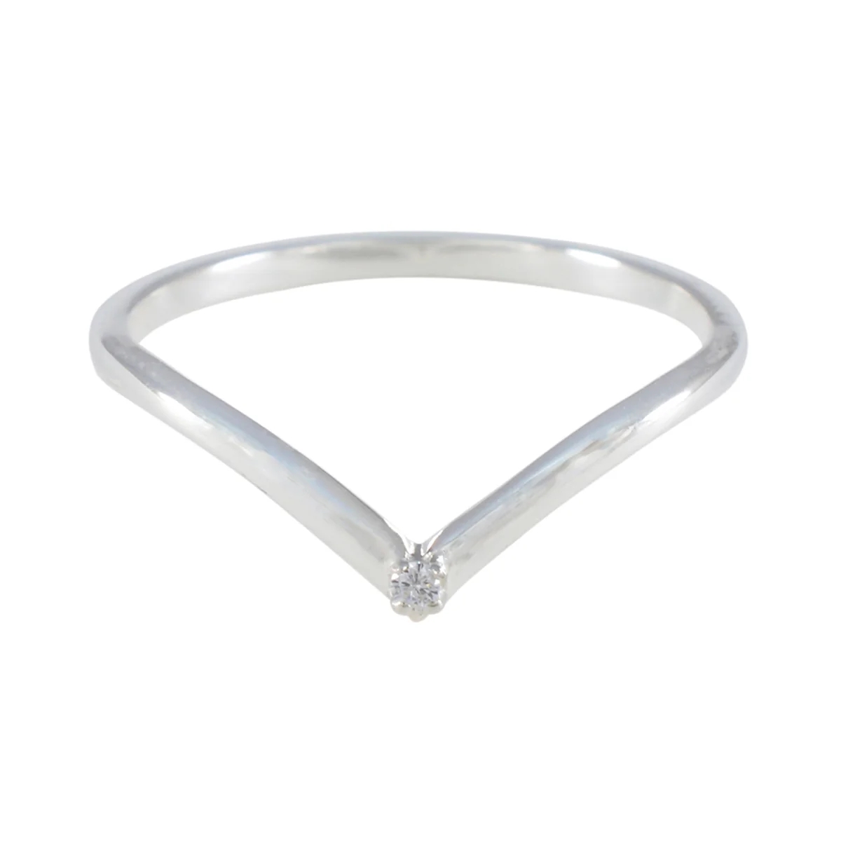 Cubic zirconia CZ Solitaire Korean Silver White Gemstone Minimalist valentine Ring Jewelry