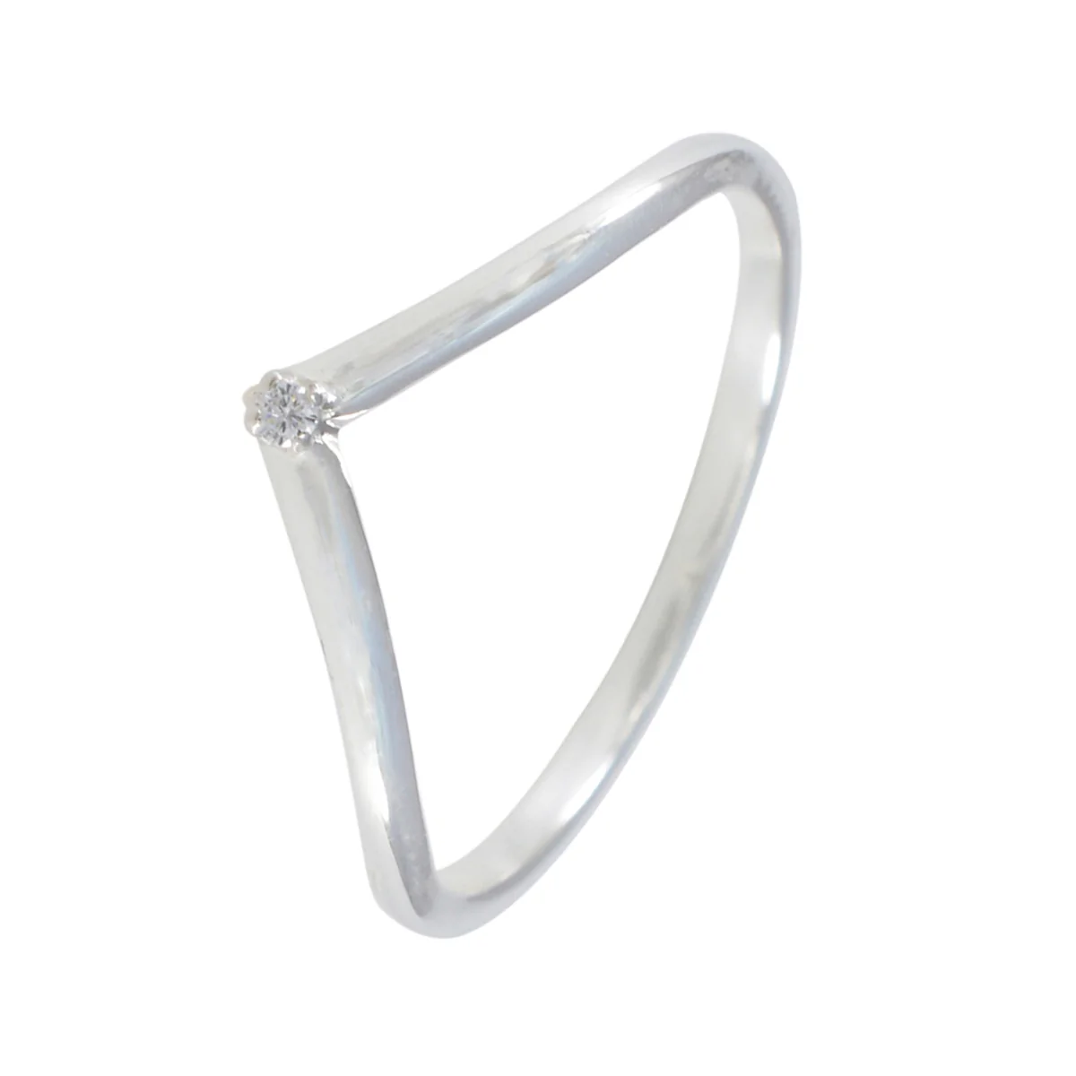 Cubic zirconia CZ Solitaire Korean Silver White Gemstone Minimalist valentine Ring Jewelry - Image 3
