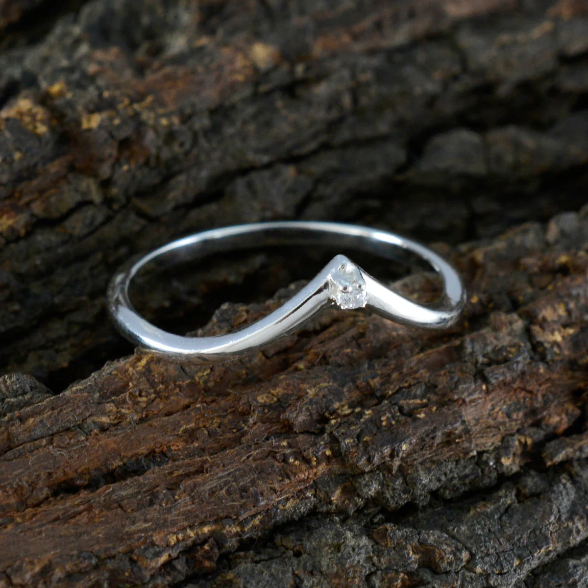 Cubic zirconia CZ Solitaire Korean Silver White Gemstone Minimalist valentine Ring Jewelry - Image 4