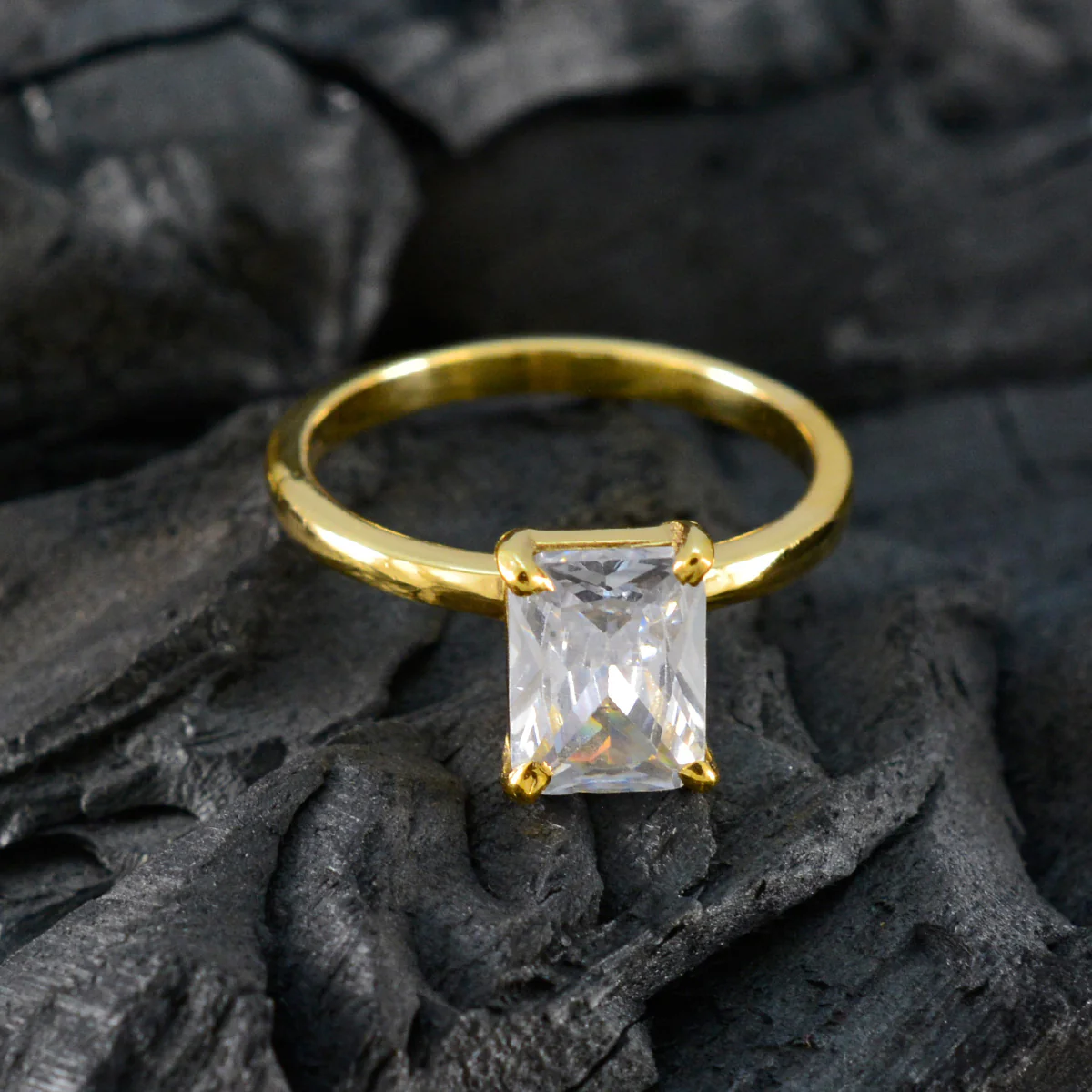 Cubic zirconia CZ Solitaire Latin American Sterling Silver White Gemstones Dainty Love Ring Jewellery - Image 4
