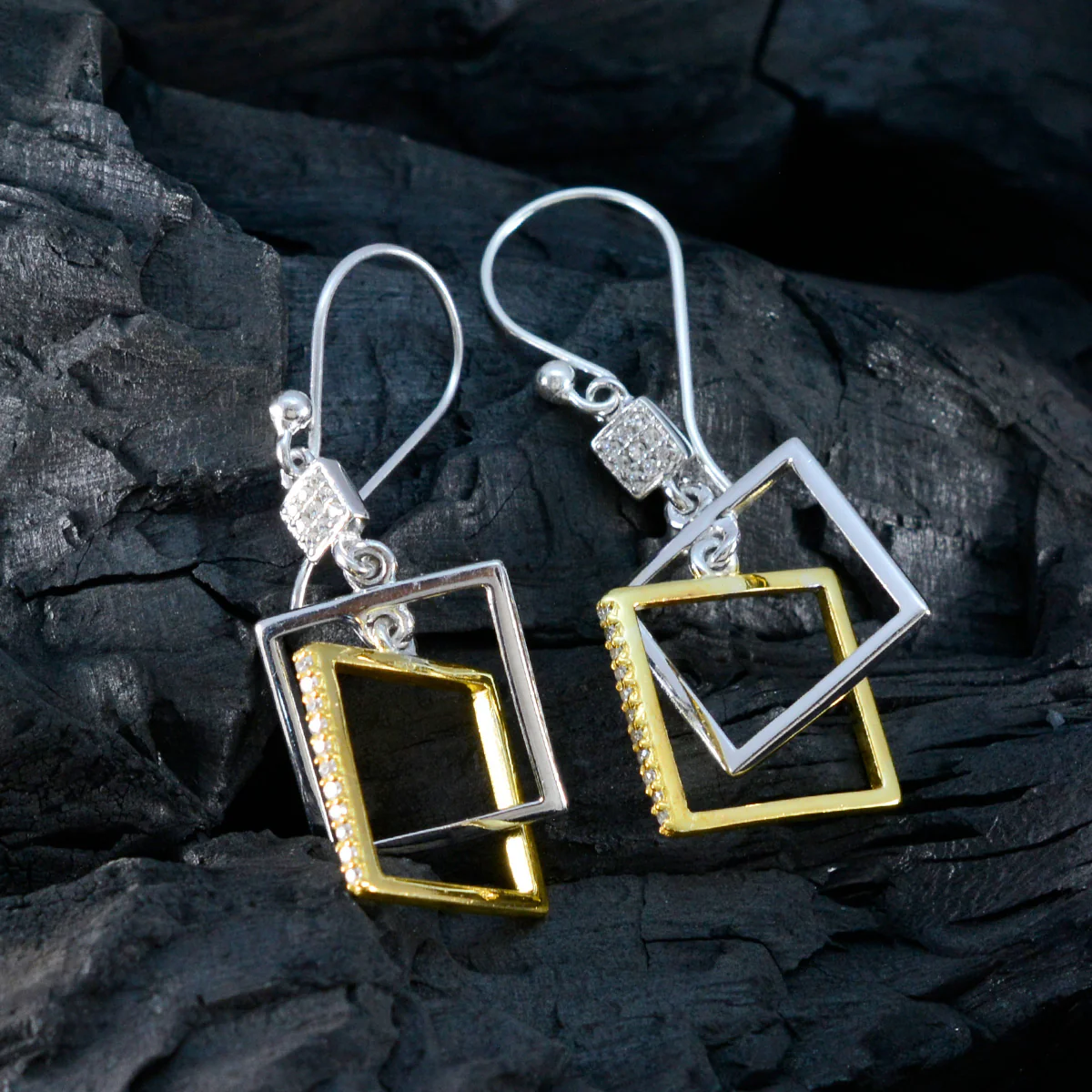 Cubic Zirconia Egyptian Alejandra multiple Dangle White 925 Sterling Silver Earring - Image 4