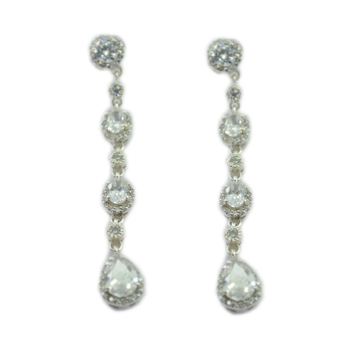 Cubic Zirconia Indian Putri multiple Stud White 925 Silver Earring