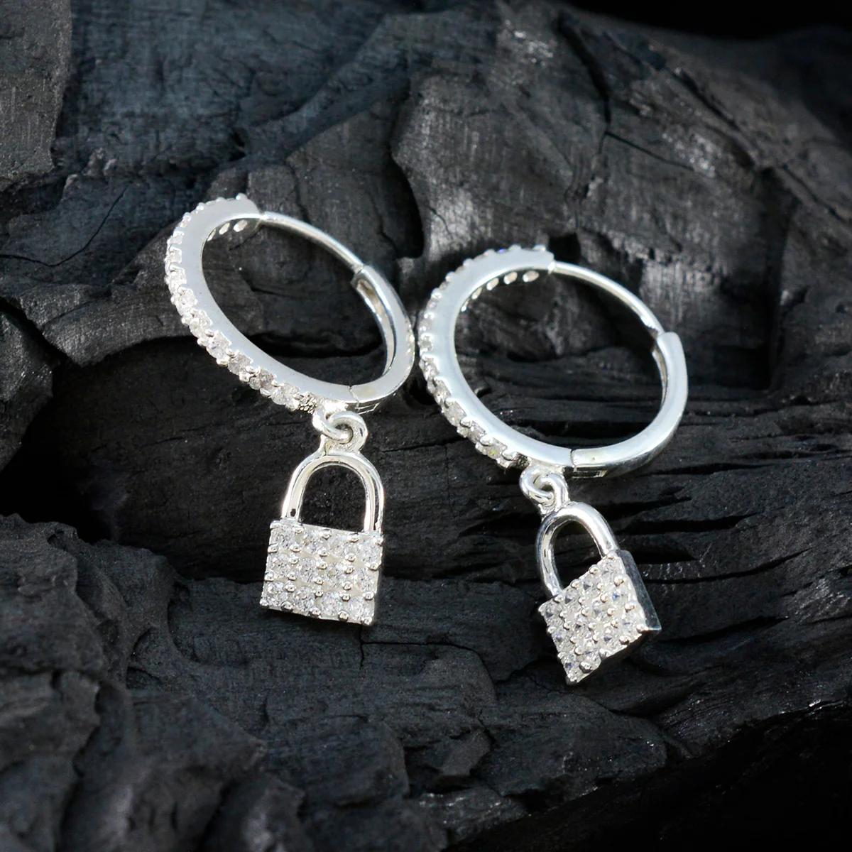 Cubic Zirconia Italian Antonia multiple Stud White Sterling Silver Earring - Image 4